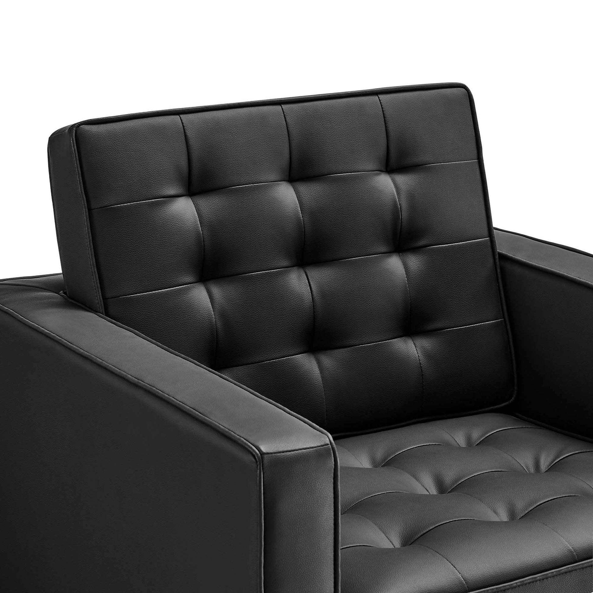 Loft Tufted Vegan Leather Armchairs Set of 2 by Modway - Best Buy Furniture