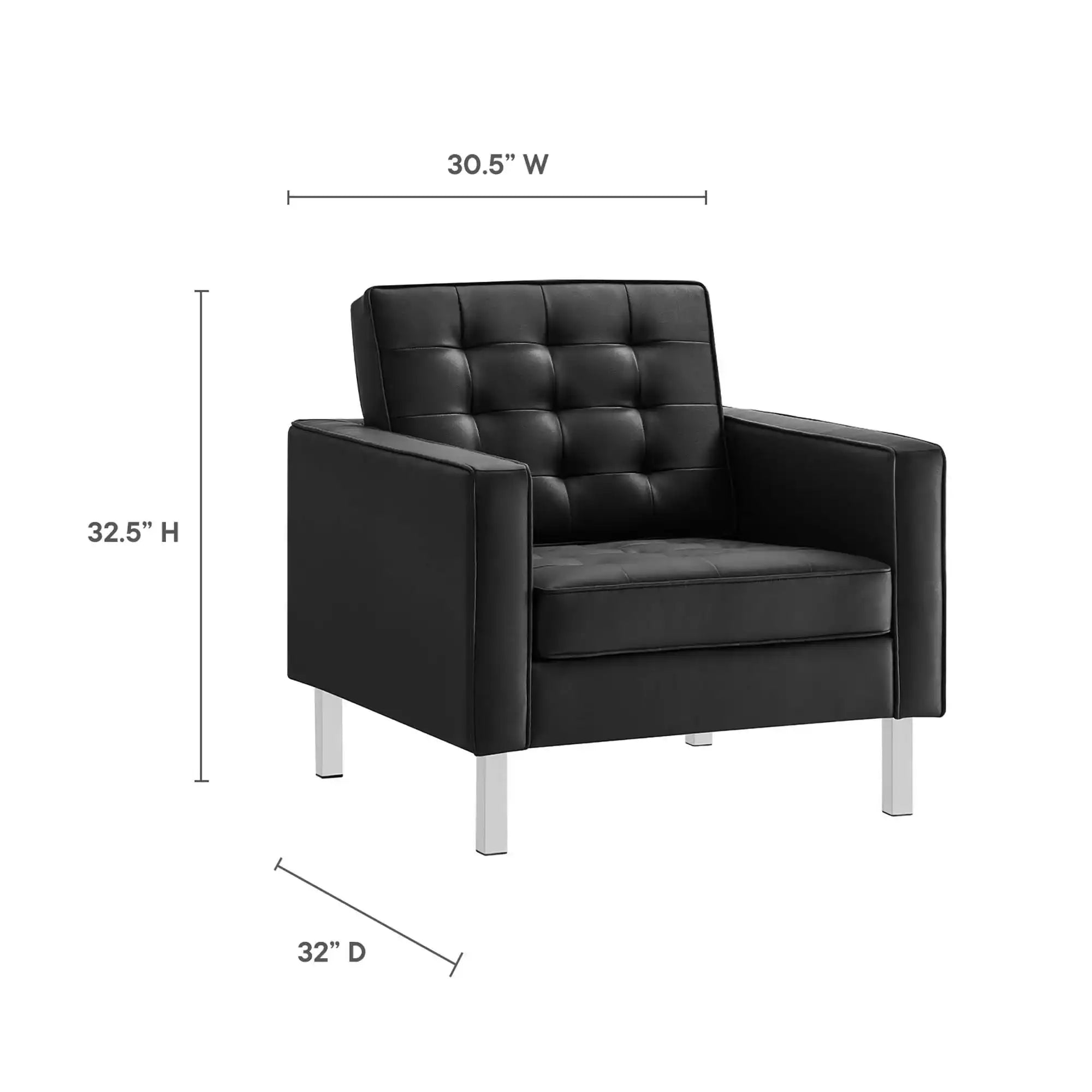 Loft Tufted Vegan Leather Armchairs Set of 2 by Modway - Best Buy Furniture