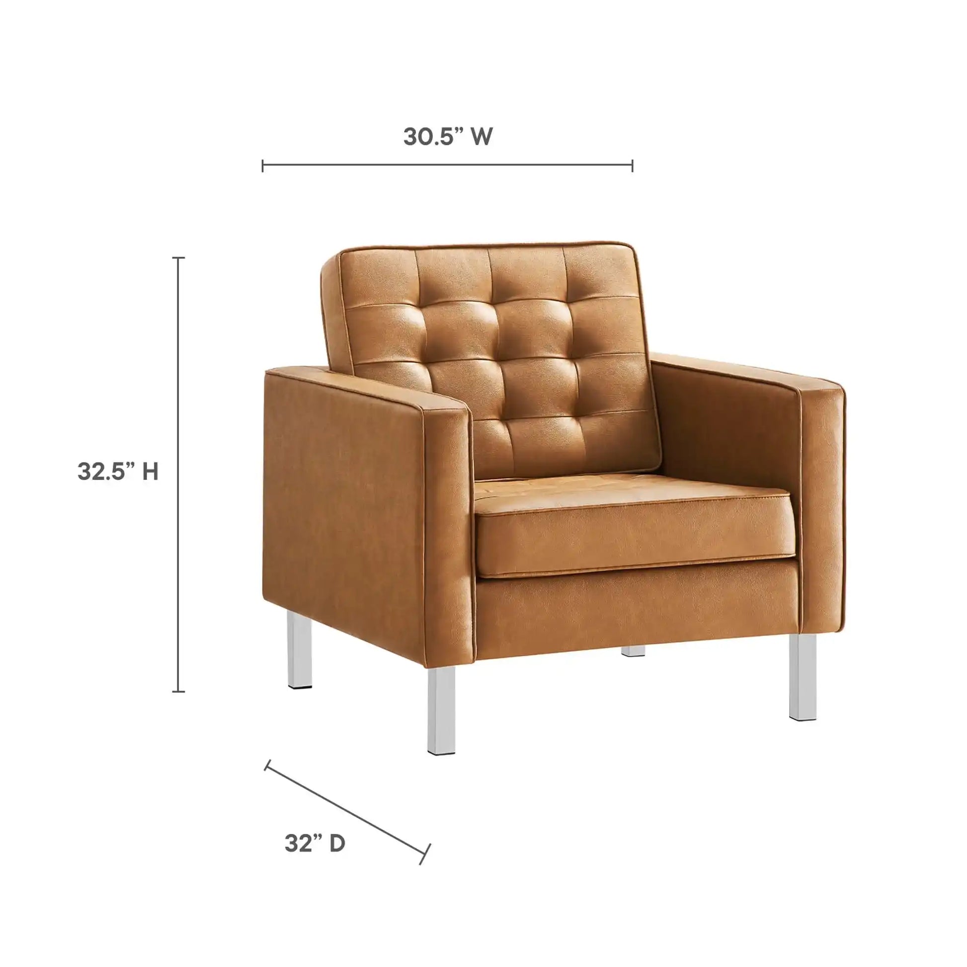 Loft Tufted Vegan Leather Armchairs Set of 2 by Modway - Best Buy Furniture