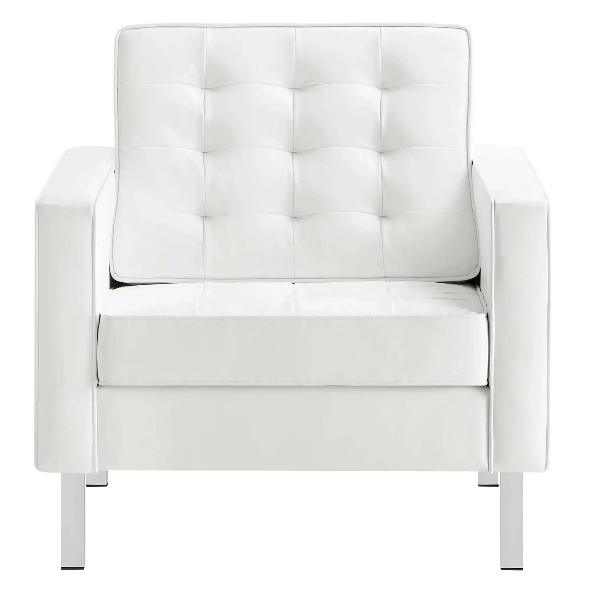 Loft Tufted Vegan Leather Armchairs Set of 2 by Modway - Best Buy Furniture