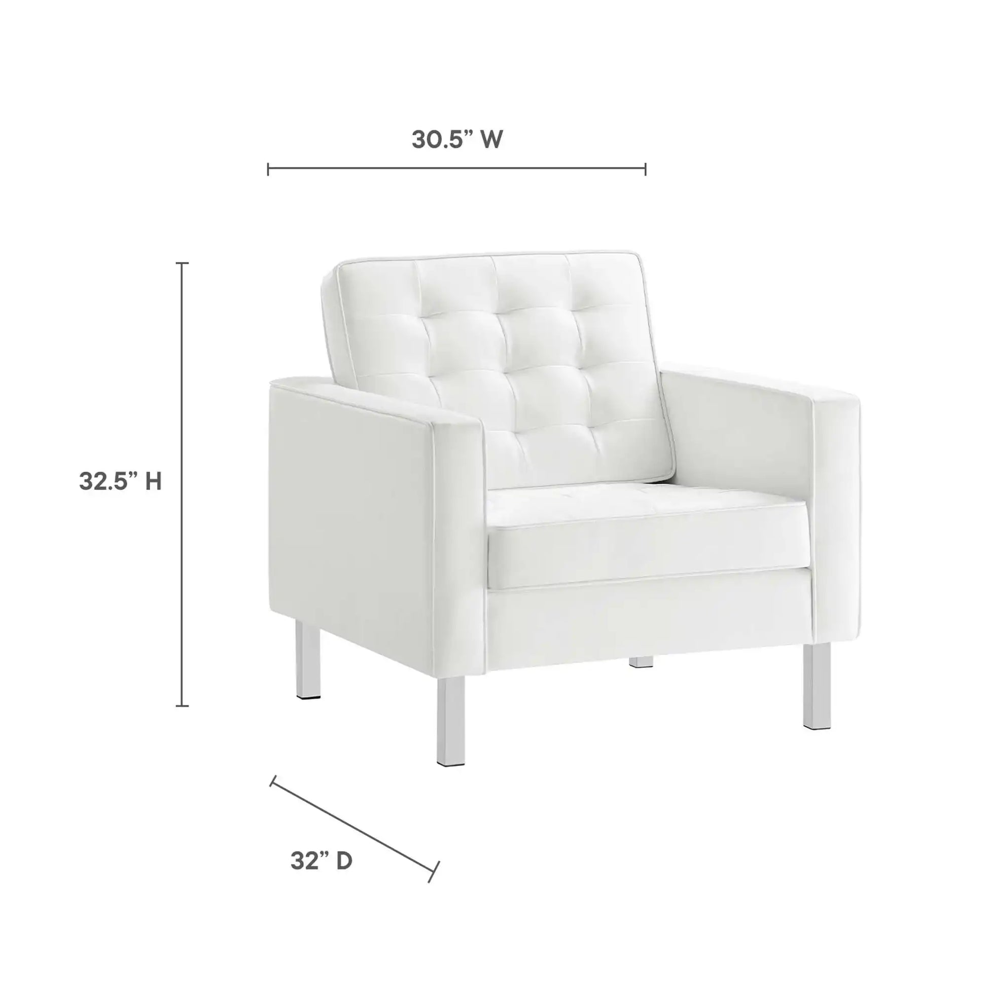 Loft Tufted Vegan Leather Armchairs Set of 2 by Modway - Best Buy Furniture
