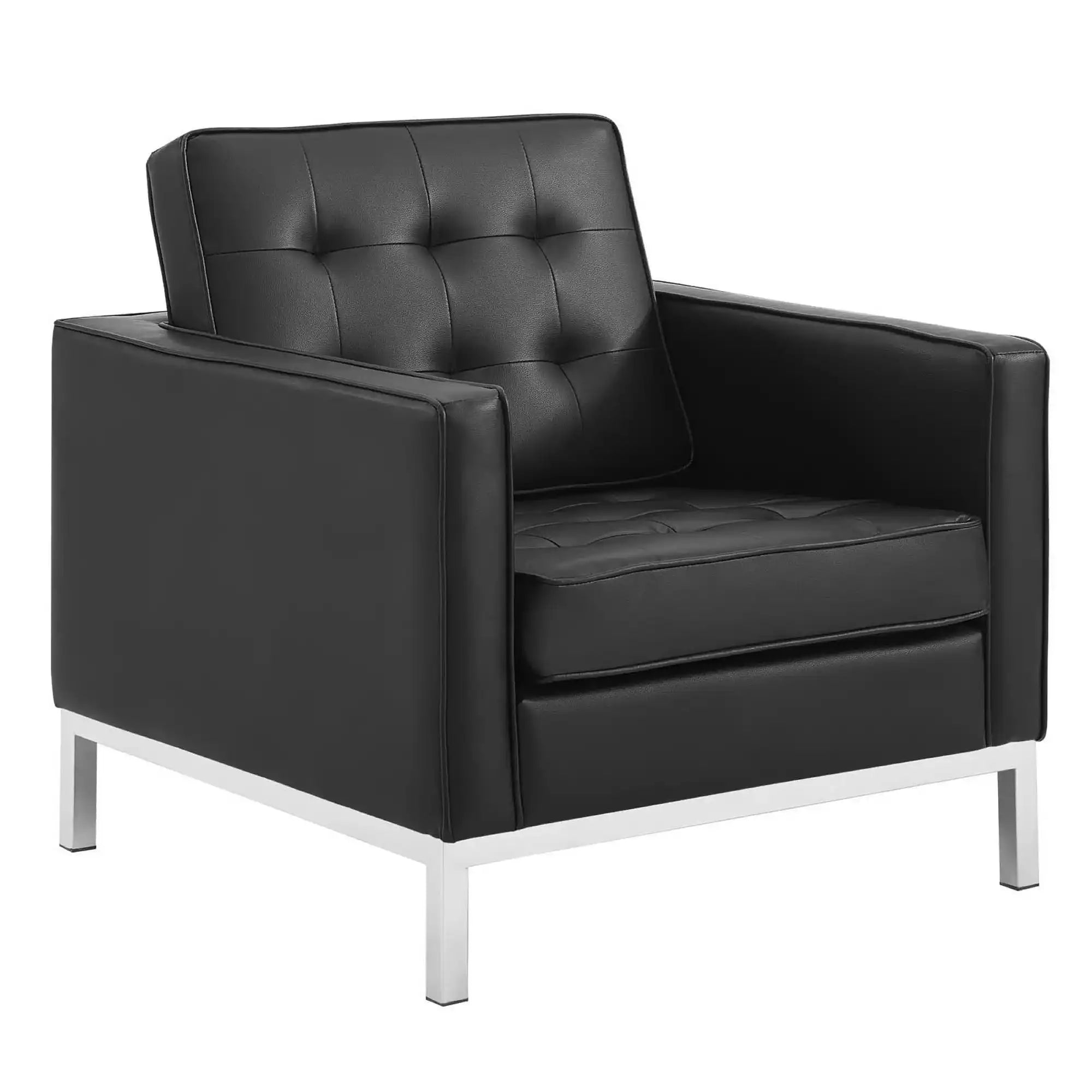 Loft Tufted Upholstered Faux Leather Loveseat and Armchair Set by Modway - Best Buy Furniture