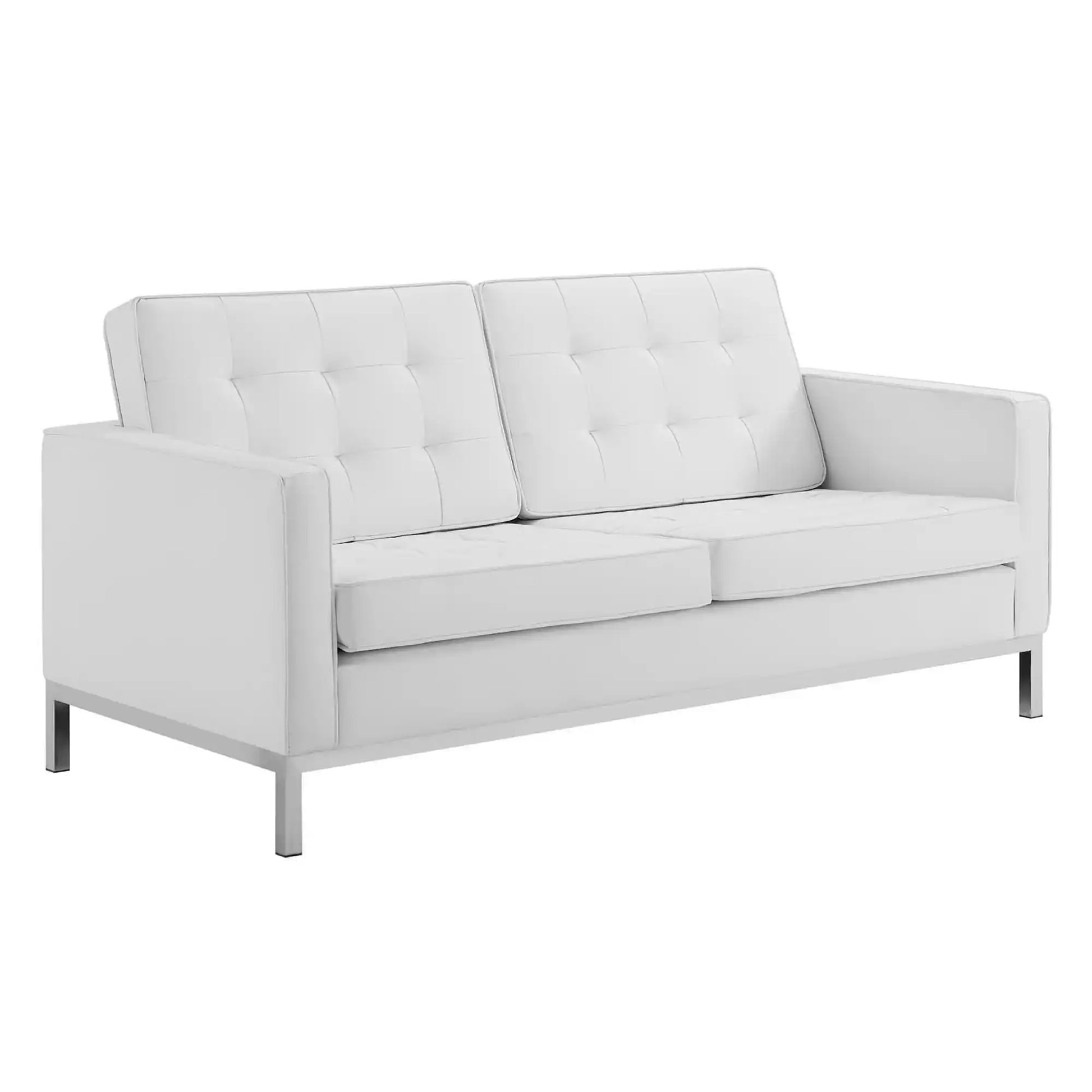 Loft Tufted Upholstered Faux Leather Loveseat and Armchair Set by Modway - Best Buy Furniture