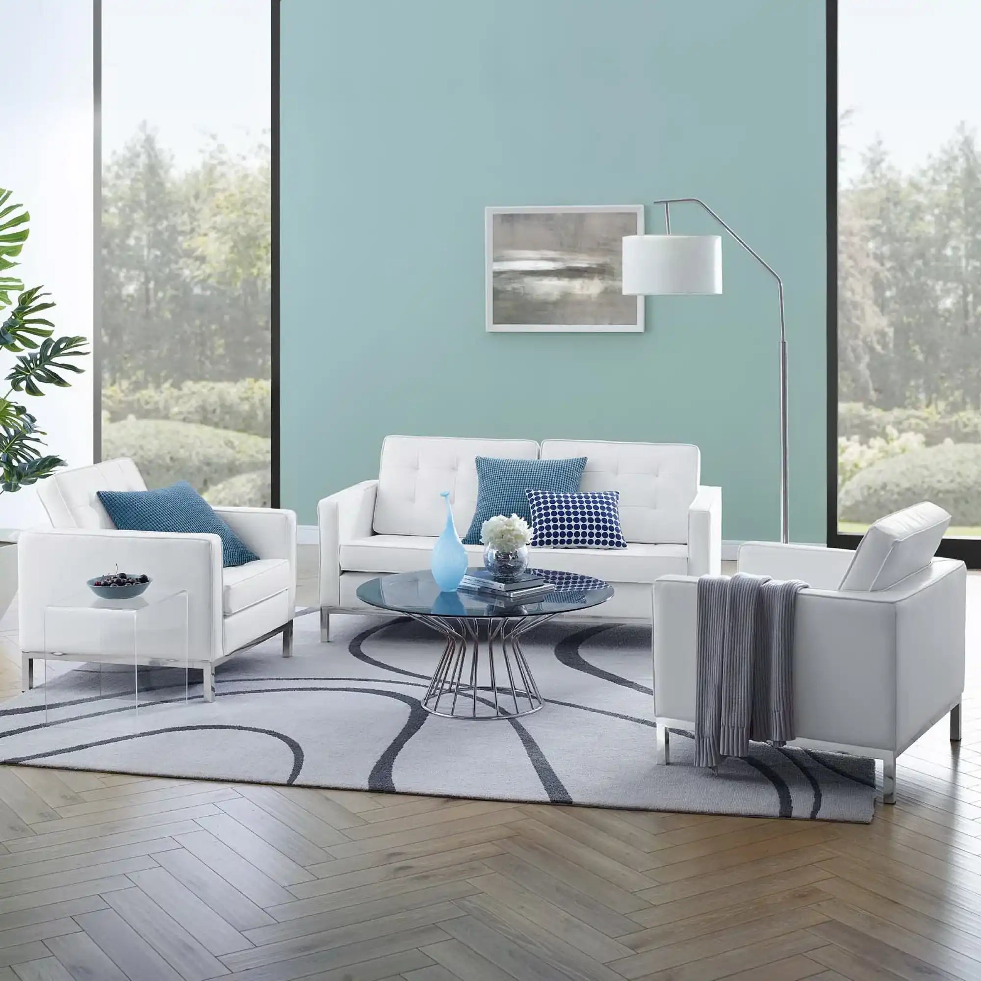 Loft 3 Piece Tufted Upholstered Faux Leather Set by Modway - Best Buy Furniture