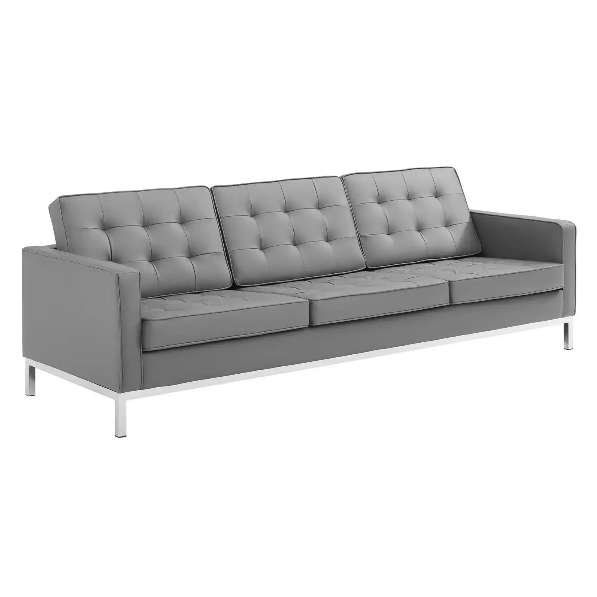 Loft Tufted Upholstered Faux Leather Sofa and Armchair Set by Modway - Best Buy Furniture