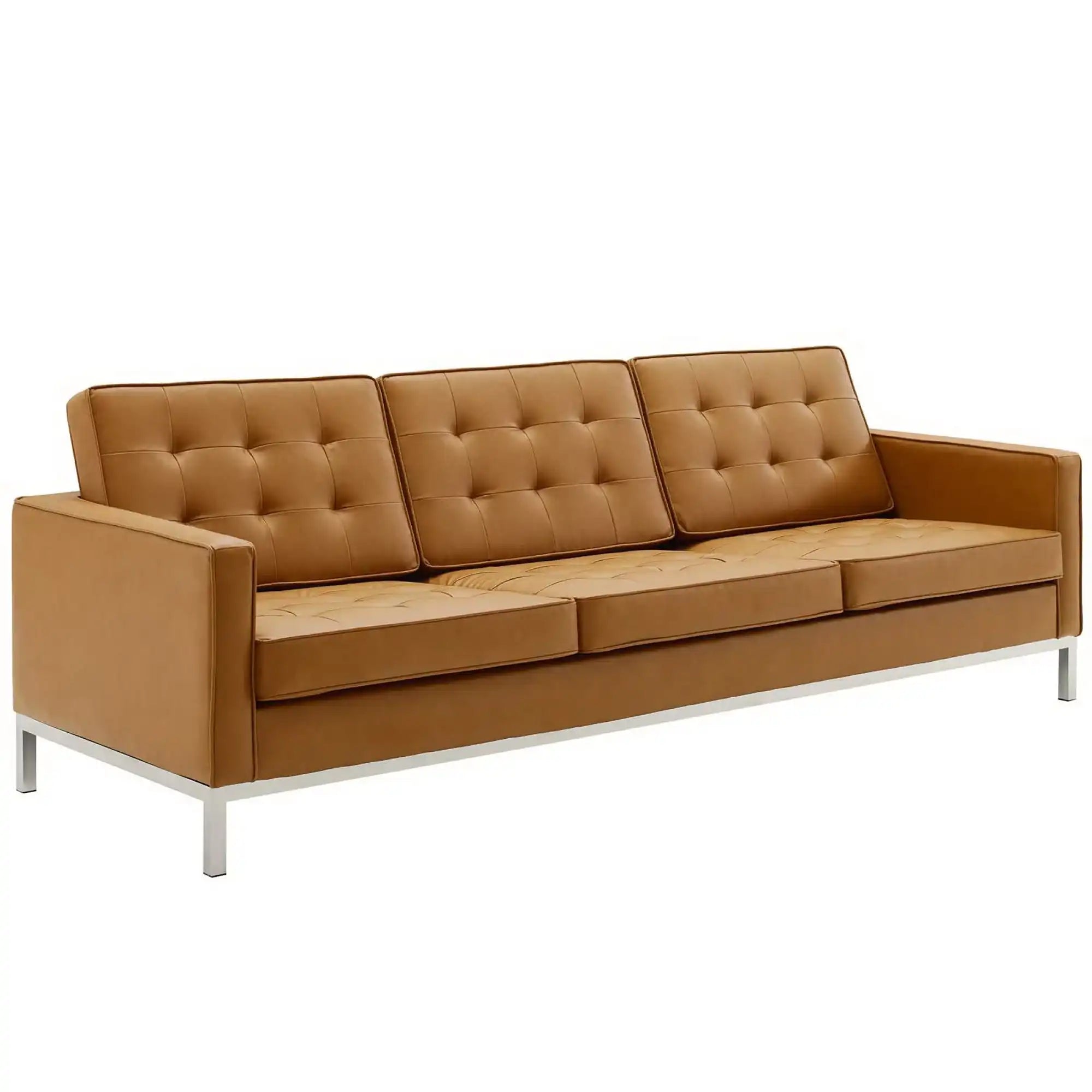 Loft Tufted Upholstered Faux Leather Sofa and Armchair Set by Modway - Best Buy Furniture