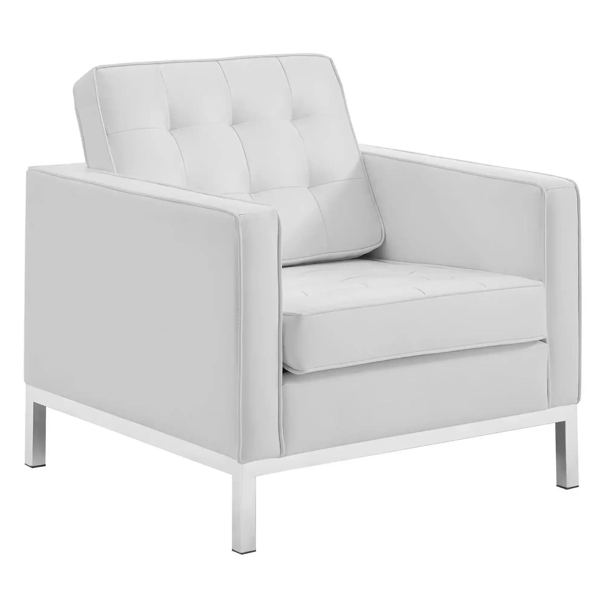 Loft Tufted Upholstered Faux Leather Sofa and Armchair Set by Modway - Best Buy Furniture