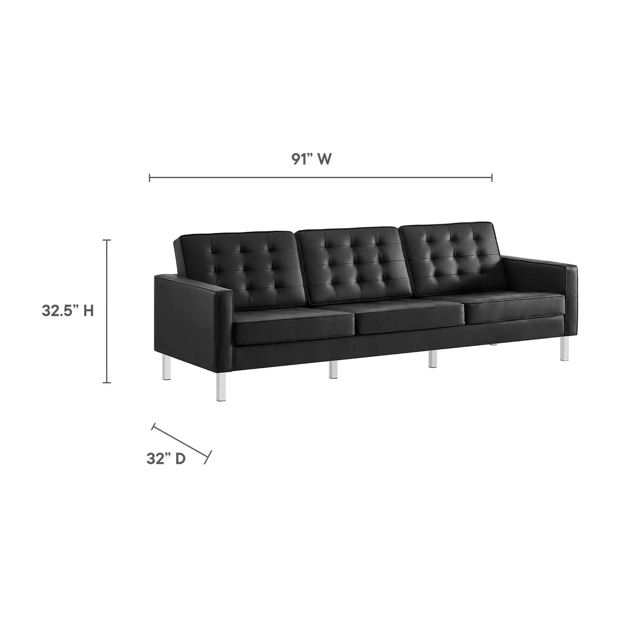 Loft 3-Piece Tufted Vegan Leather Furniture Set by Modway - Best Buy Furniture