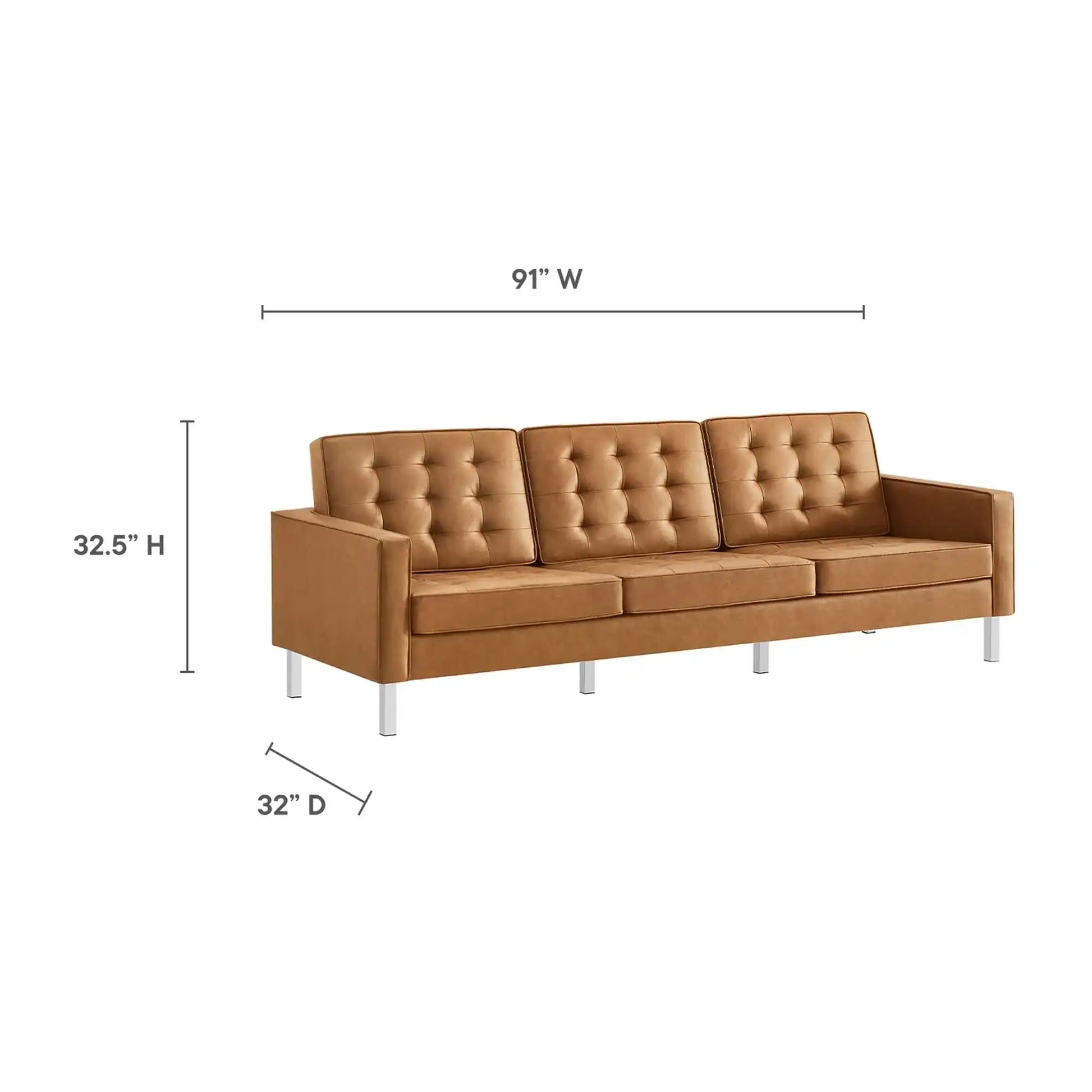 Loft 3-Piece Tufted Vegan Leather Furniture Set by Modway - Best Buy Furniture