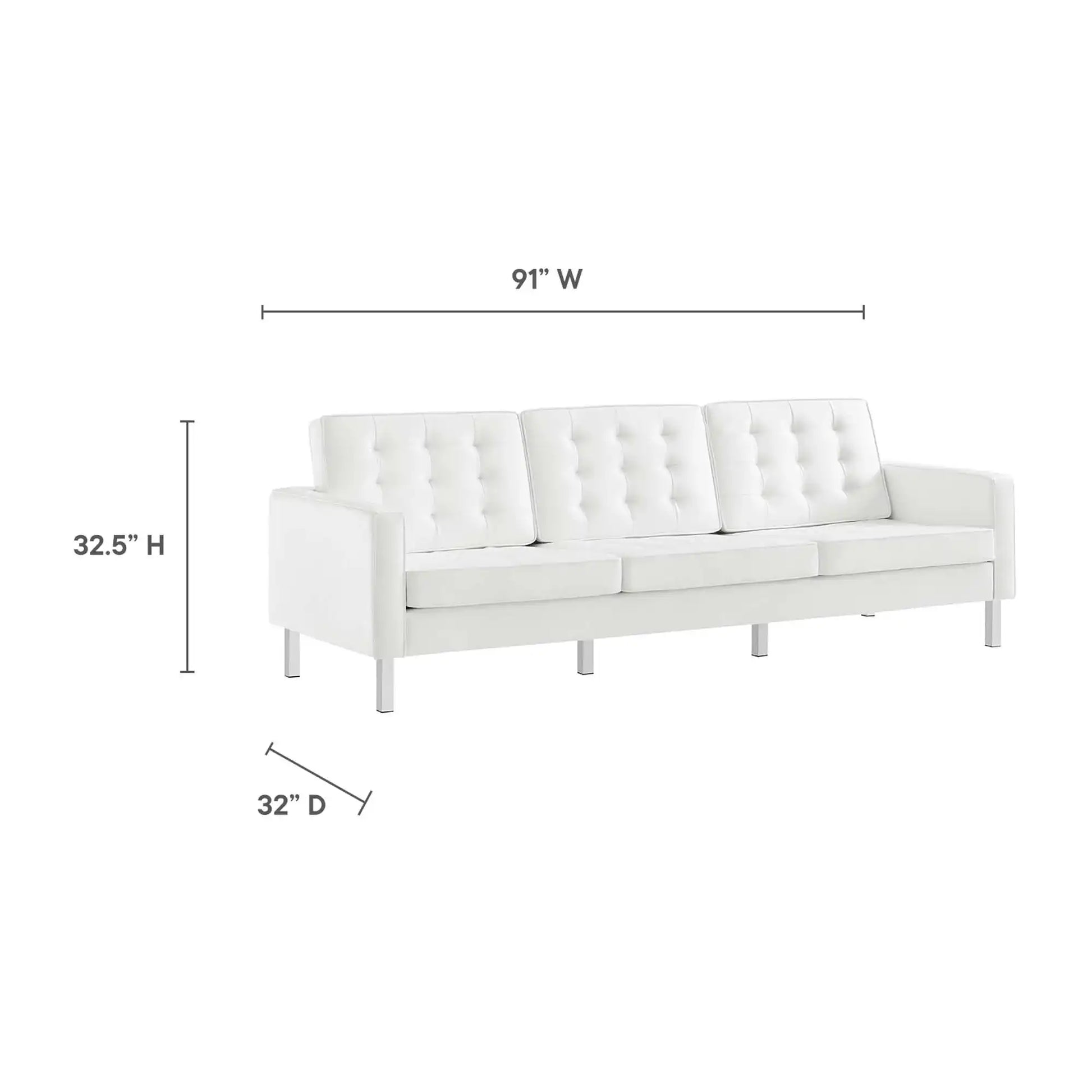 Loft 3-Piece Tufted Vegan Leather Furniture Set by Modway - Best Buy Furniture