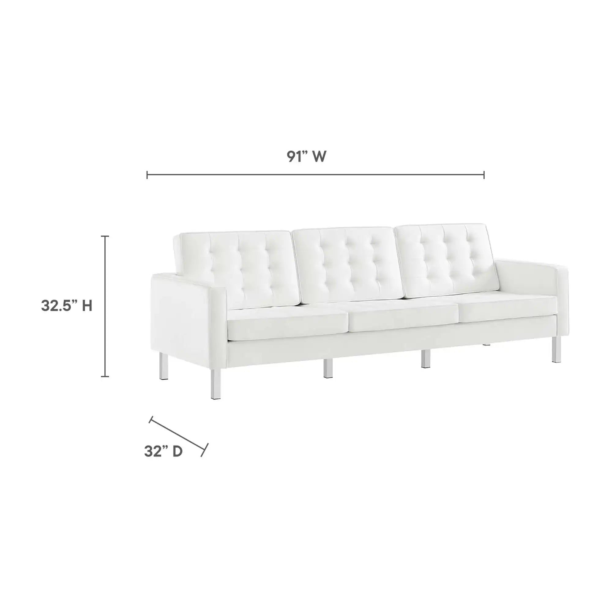 Loft 3-Piece Tufted Vegan Leather Furniture Set by Modway - Best Buy Furniture