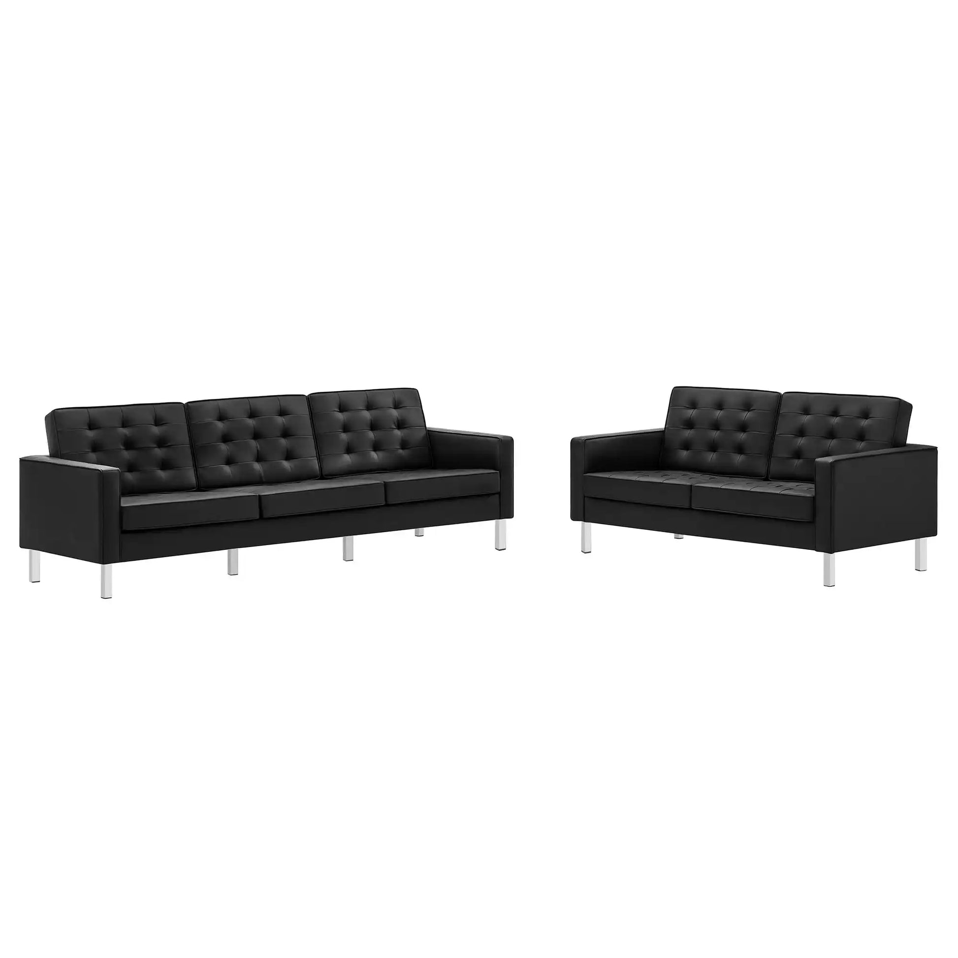 Loft 2-Piece Tufted Vegan Leather Furniture Set by Modway - Best Buy Furniture