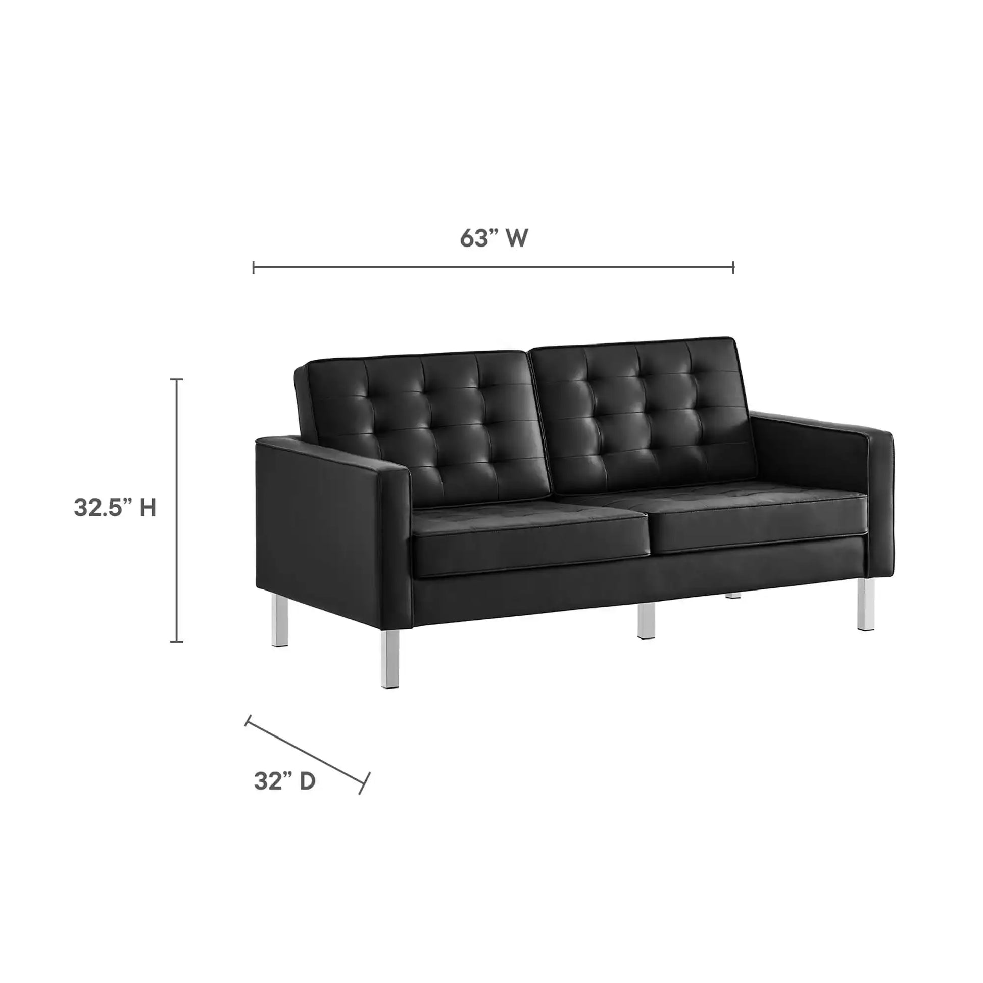 Loft 2-Piece Tufted Vegan Leather Furniture Set by Modway - Best Buy Furniture