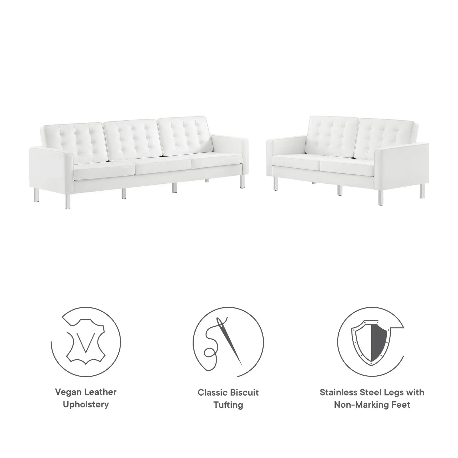 Loft 2-Piece Tufted Vegan Leather Furniture Set by Modway - Best Buy Furniture
