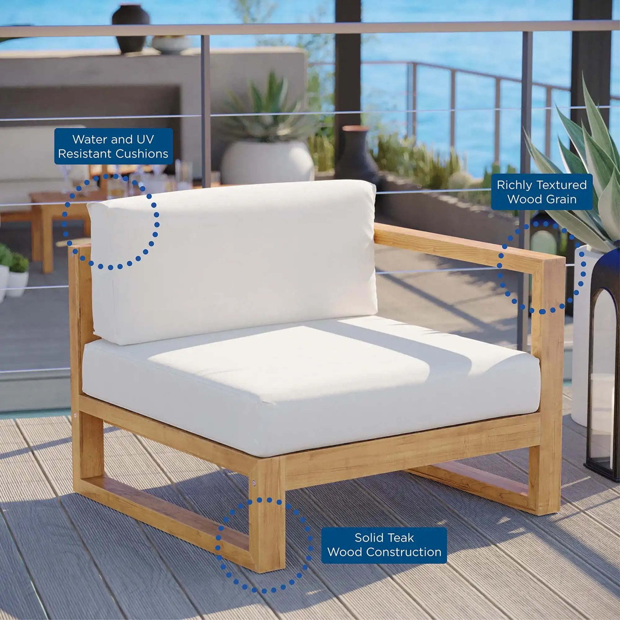 Upland Outdoor Patio Right-Arm Chair by Modway - Best Buy Furniture