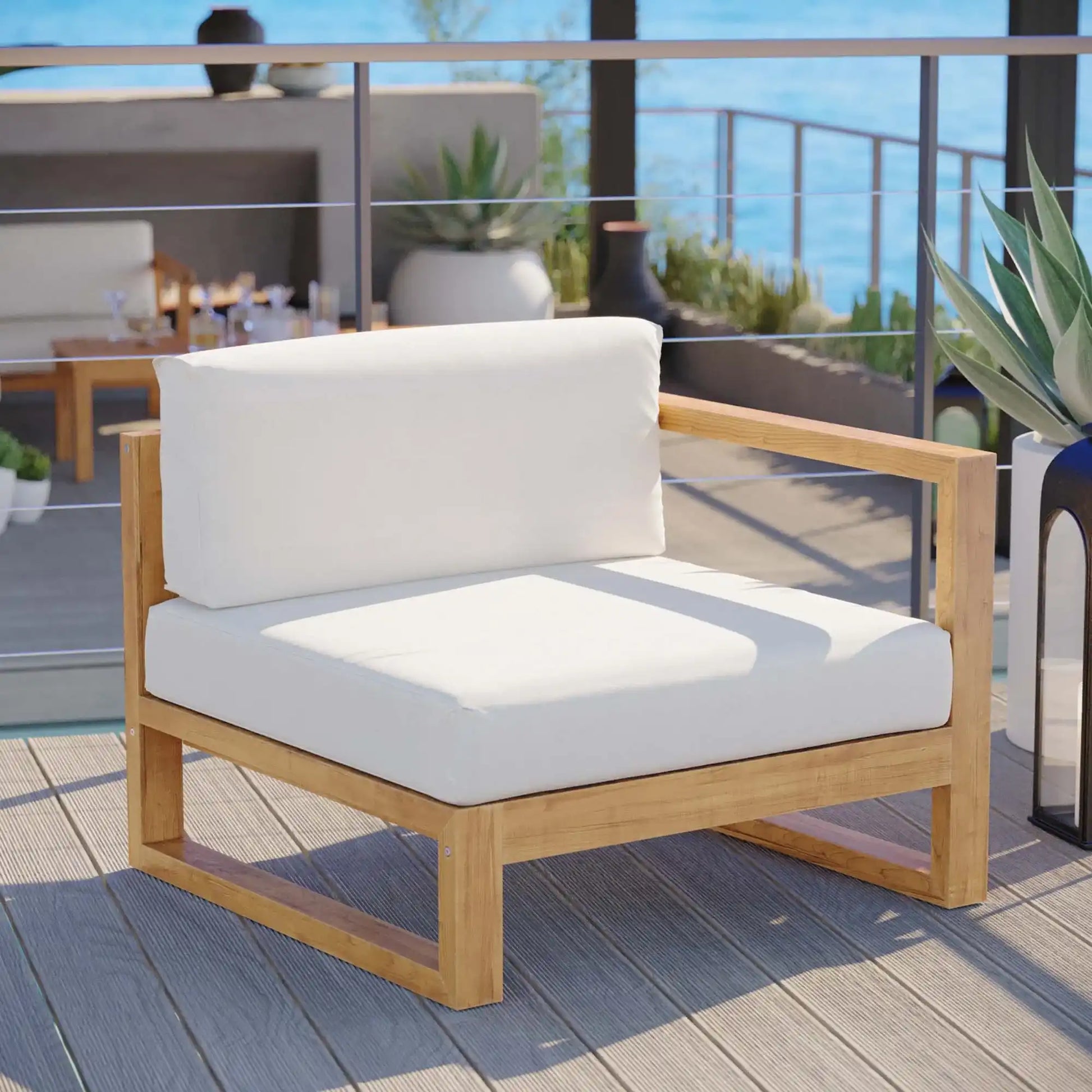 Upland Outdoor Patio Right-Arm Chair by Modway - Best Buy Furniture