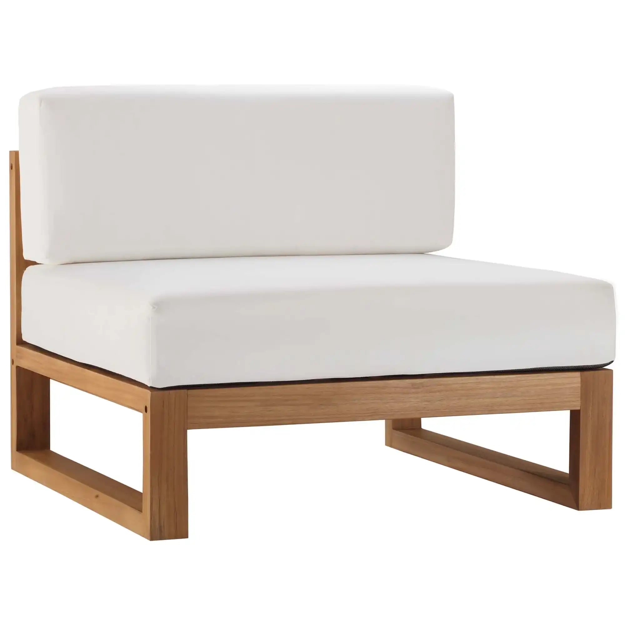 Upland Outdoor Patio Teak Wood Armless Chair by Modway - Best Buy Furniture