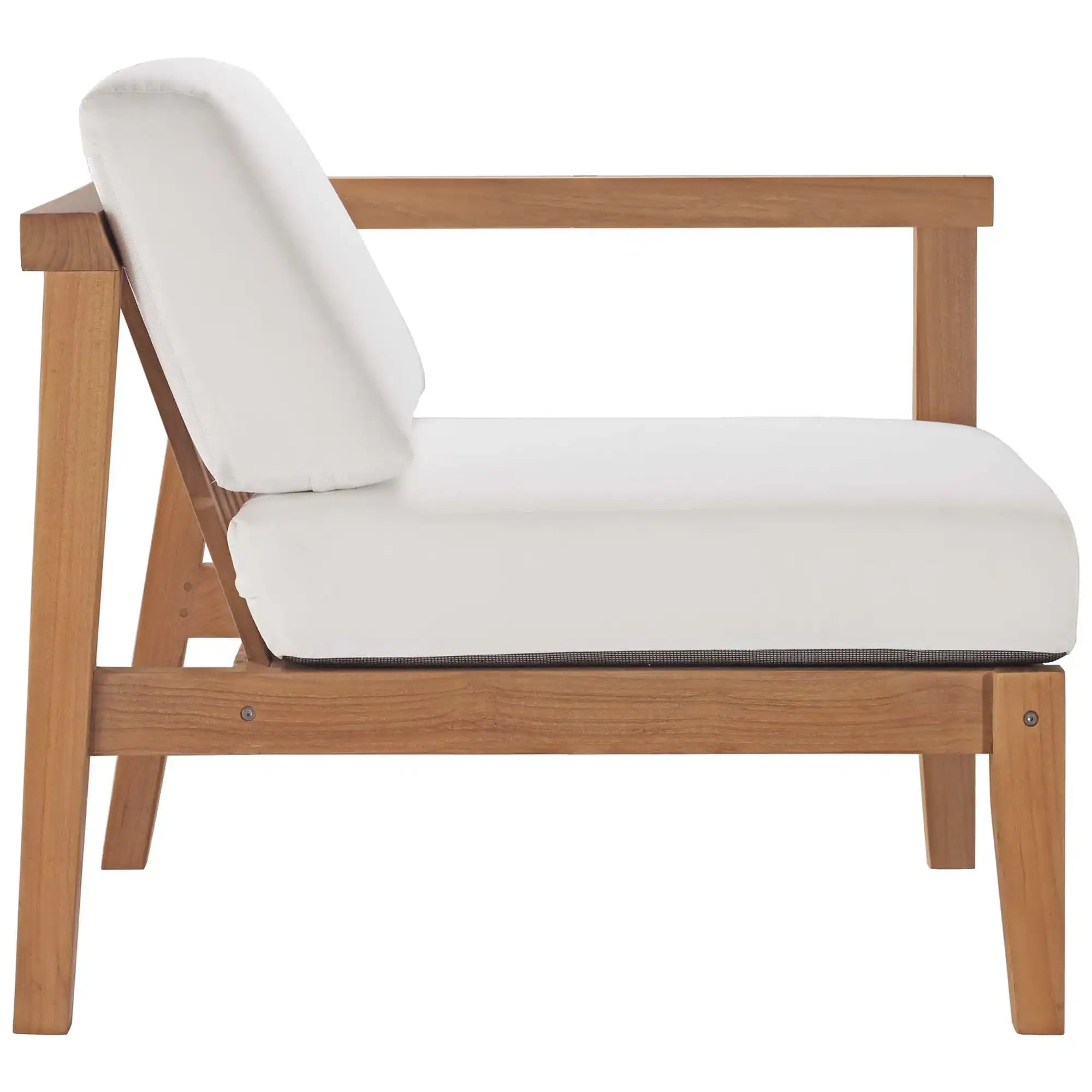 Bayport Outdoor Patio Teak Wood Right-Arm Chair by Modway - Best Buy Furniture