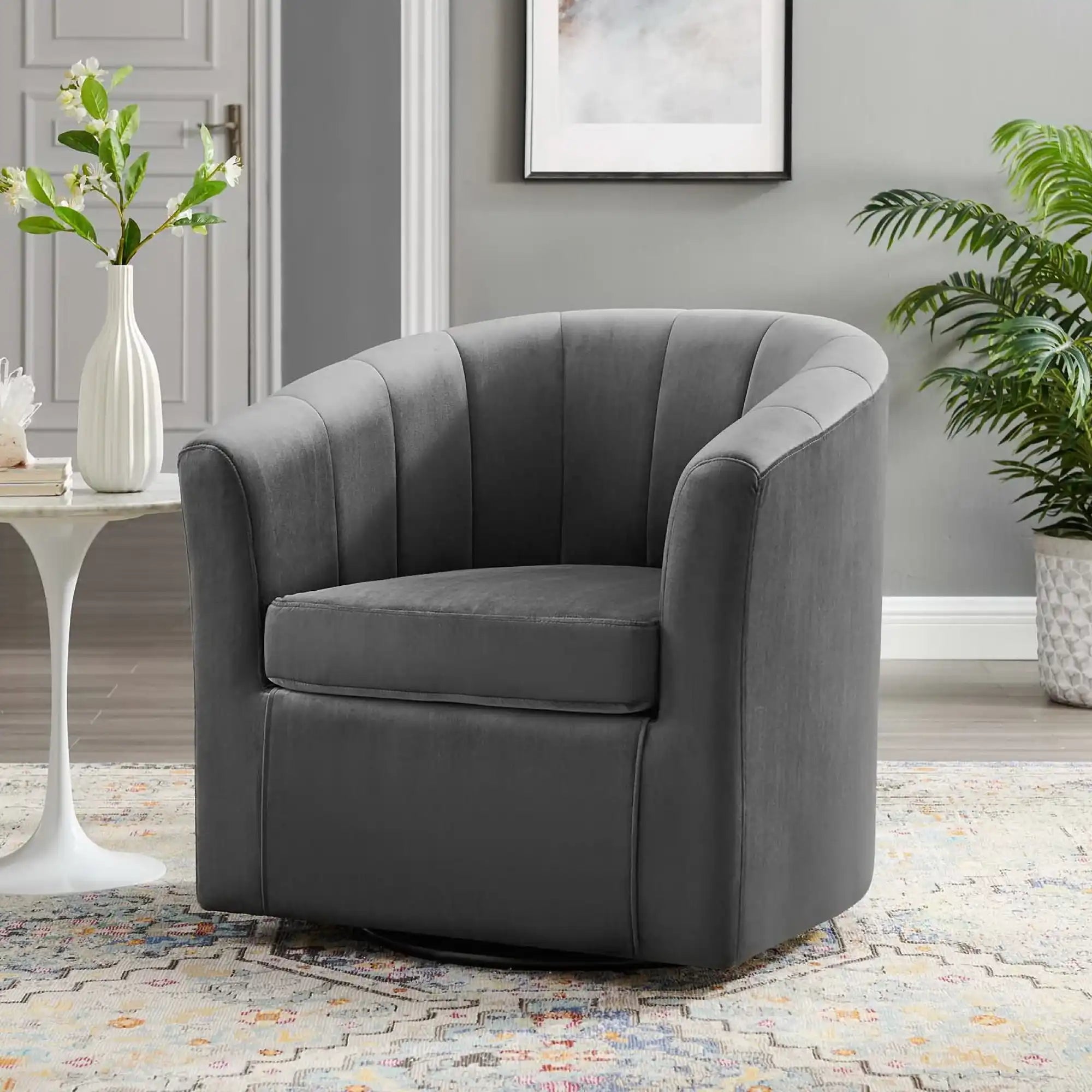 Prospect Performance Velvet Swivel Armchair by Modway - Best Buy Furniture