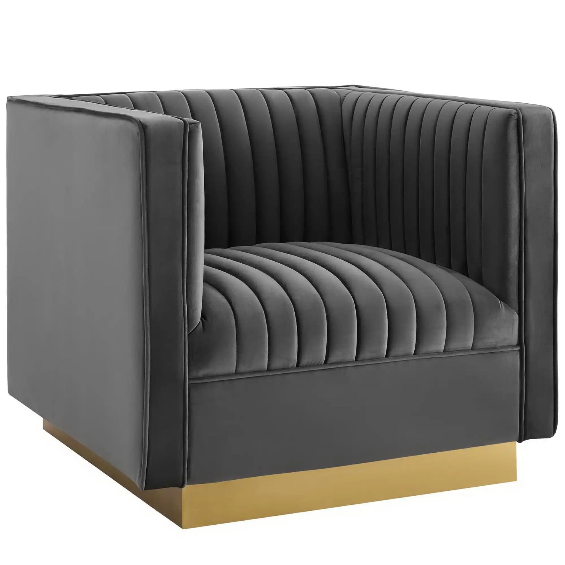 Sanguine 3 Piece Vertical Channel Tufted Upholstered Performance Velvet Set by Modway - Best Buy Furniture