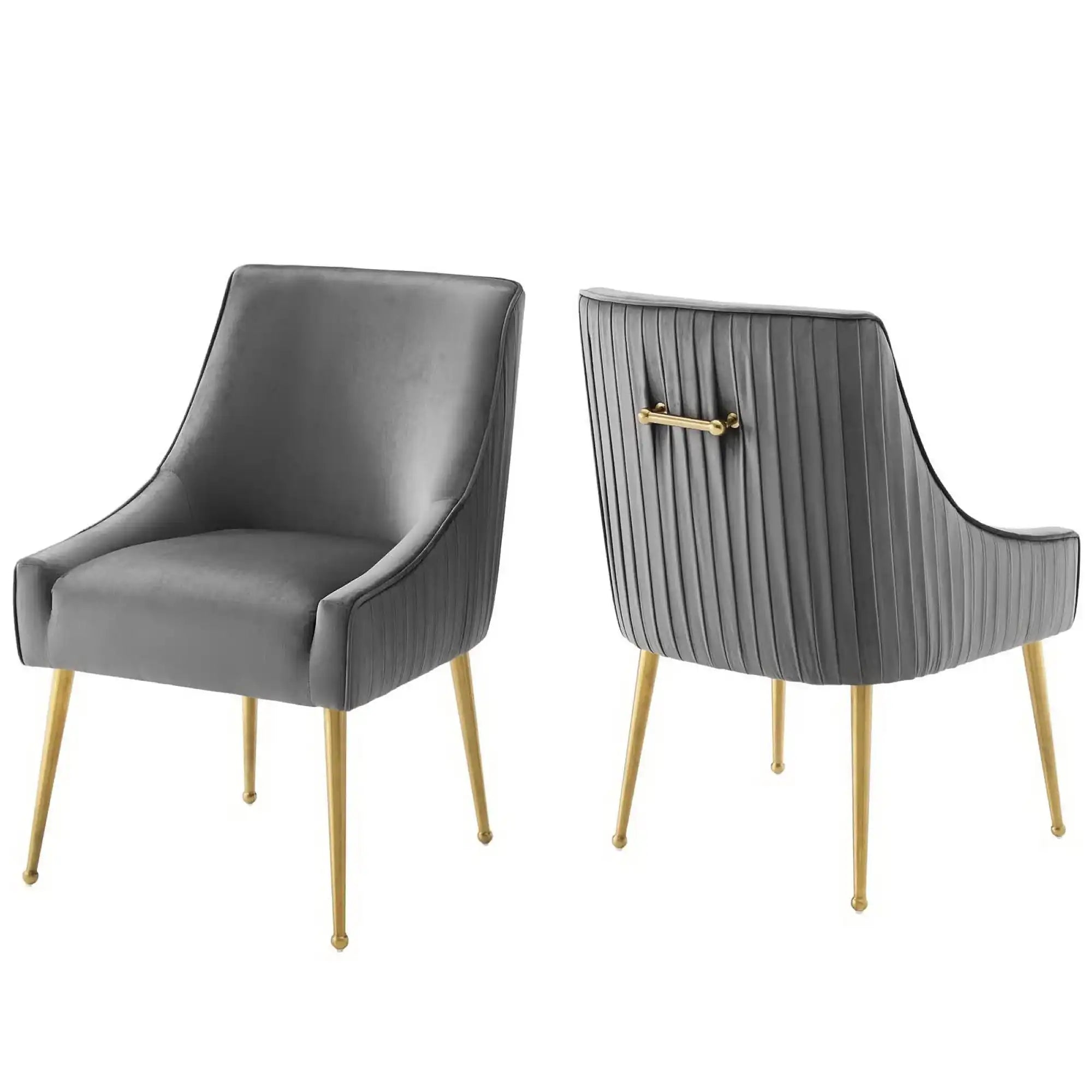 Discern Pleated Back Upholstered Performance Velvet Dining Chair Set of 2 by Modway - Best Buy Furniture