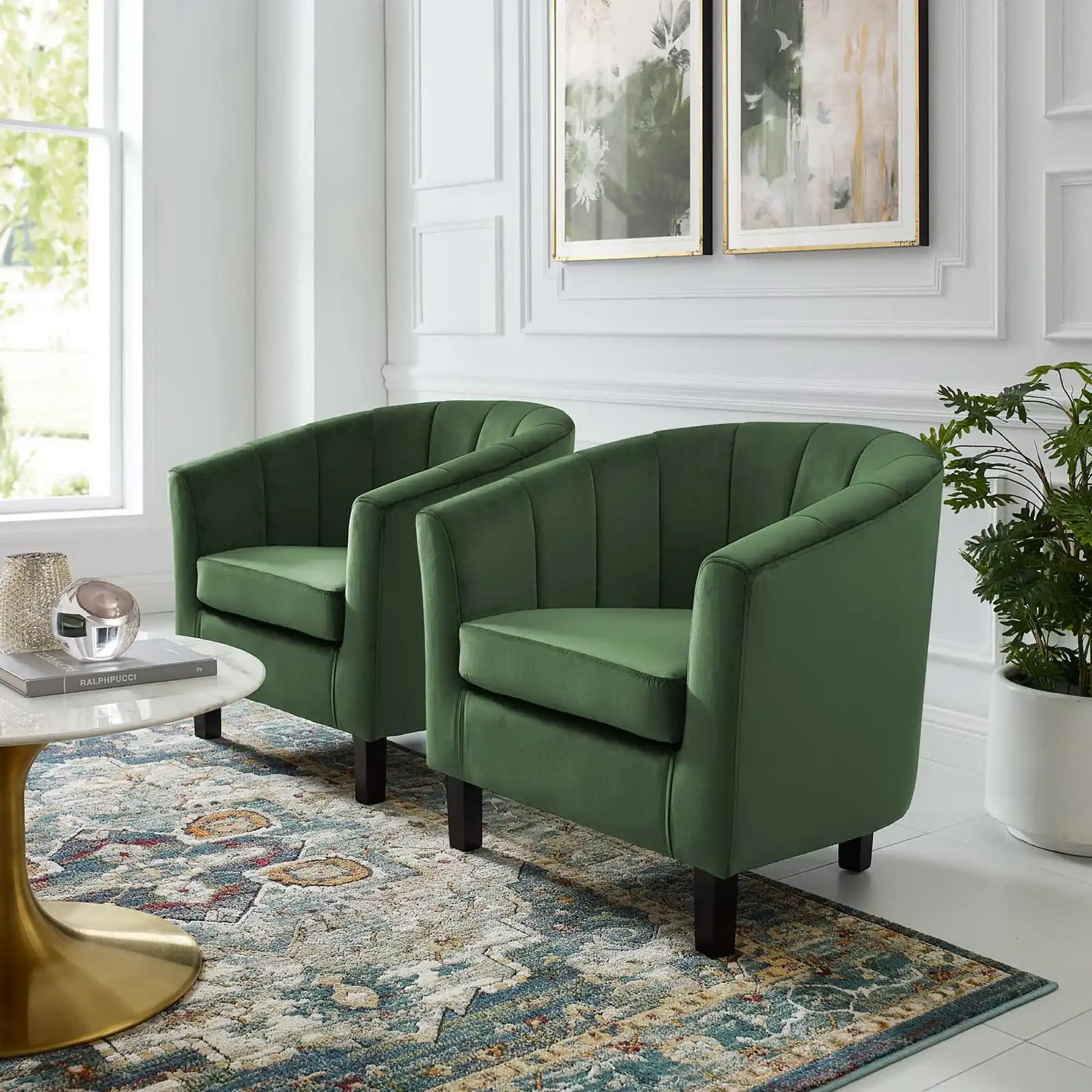 Prospect Channel Tufted Performance Velvet Armchair Set of 2 by Modway - Best Buy Furniture