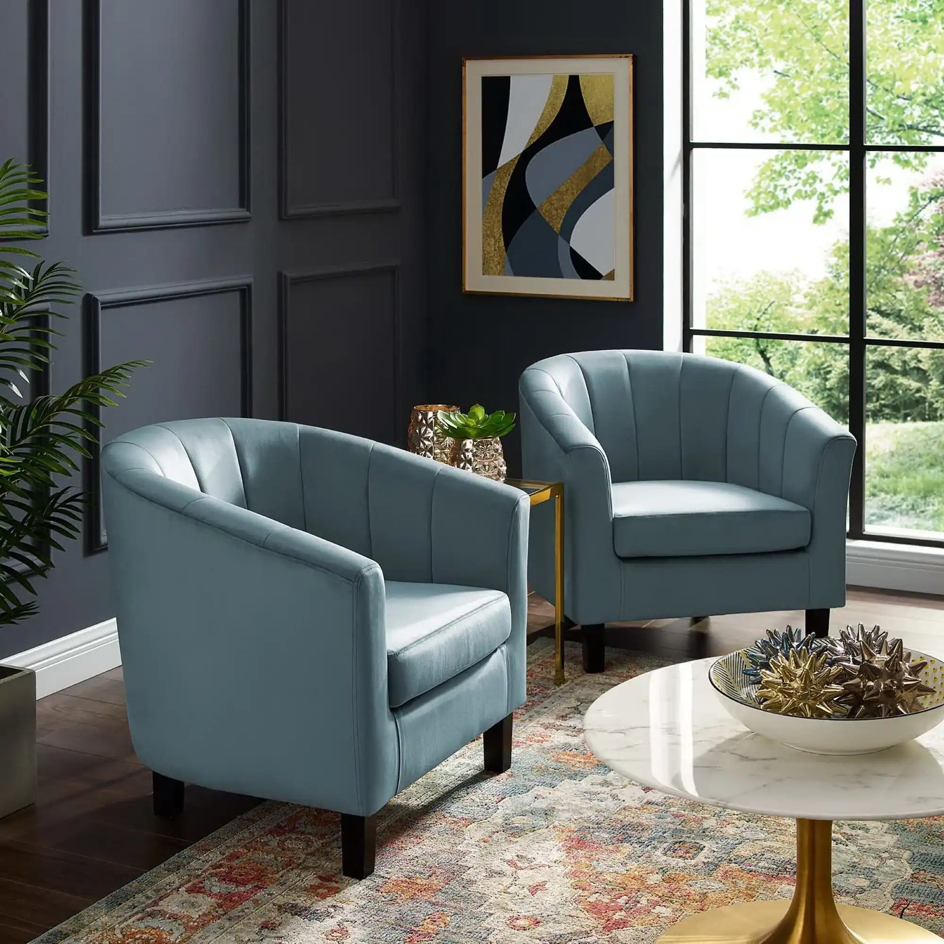 Prospect Channel Tufted Performance Velvet Armchair Set of 2 by Modway - Best Buy Furniture