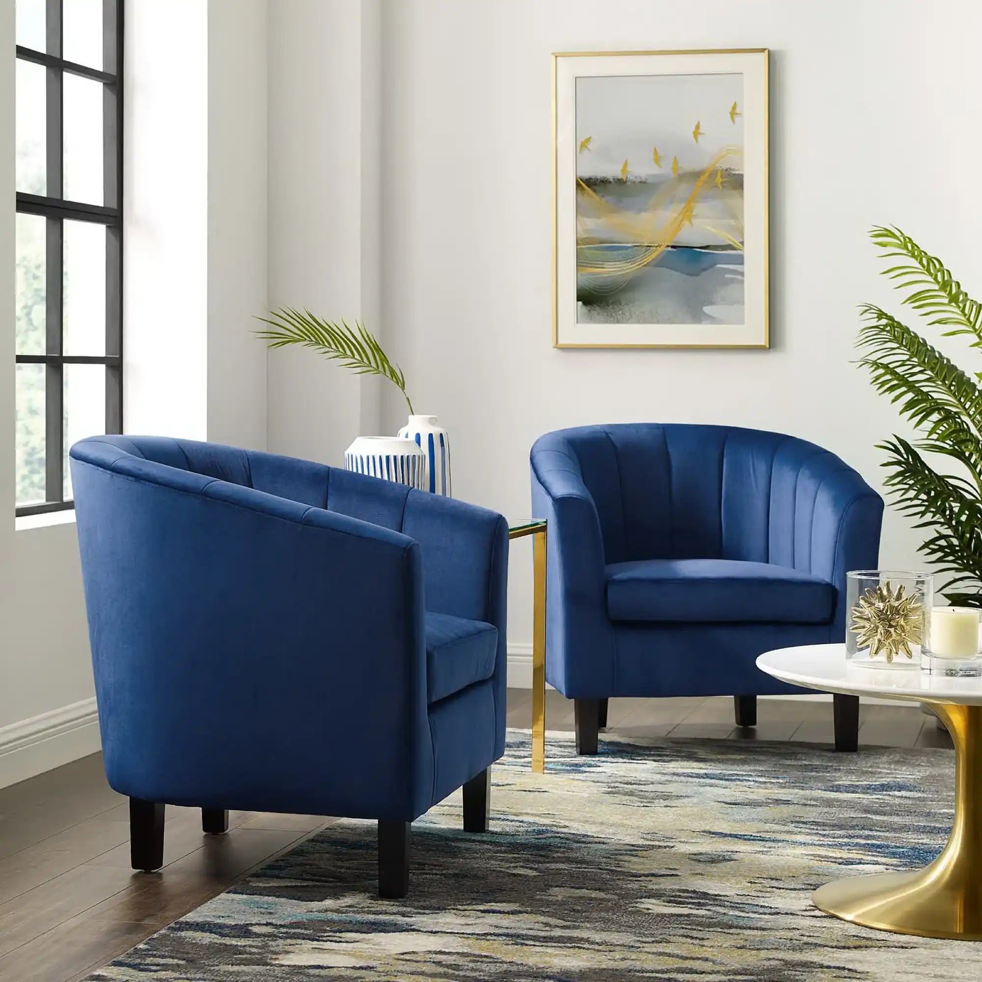 Prospect Channel Tufted Performance Velvet Armchair Set of 2 by Modway - Best Buy Furniture