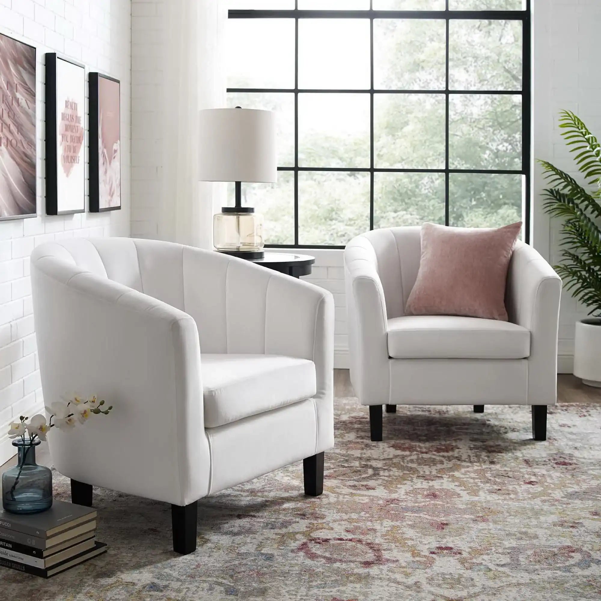 Prospect Channel Tufted Performance Velvet Armchair Set of 2 by Modway - Best Buy Furniture