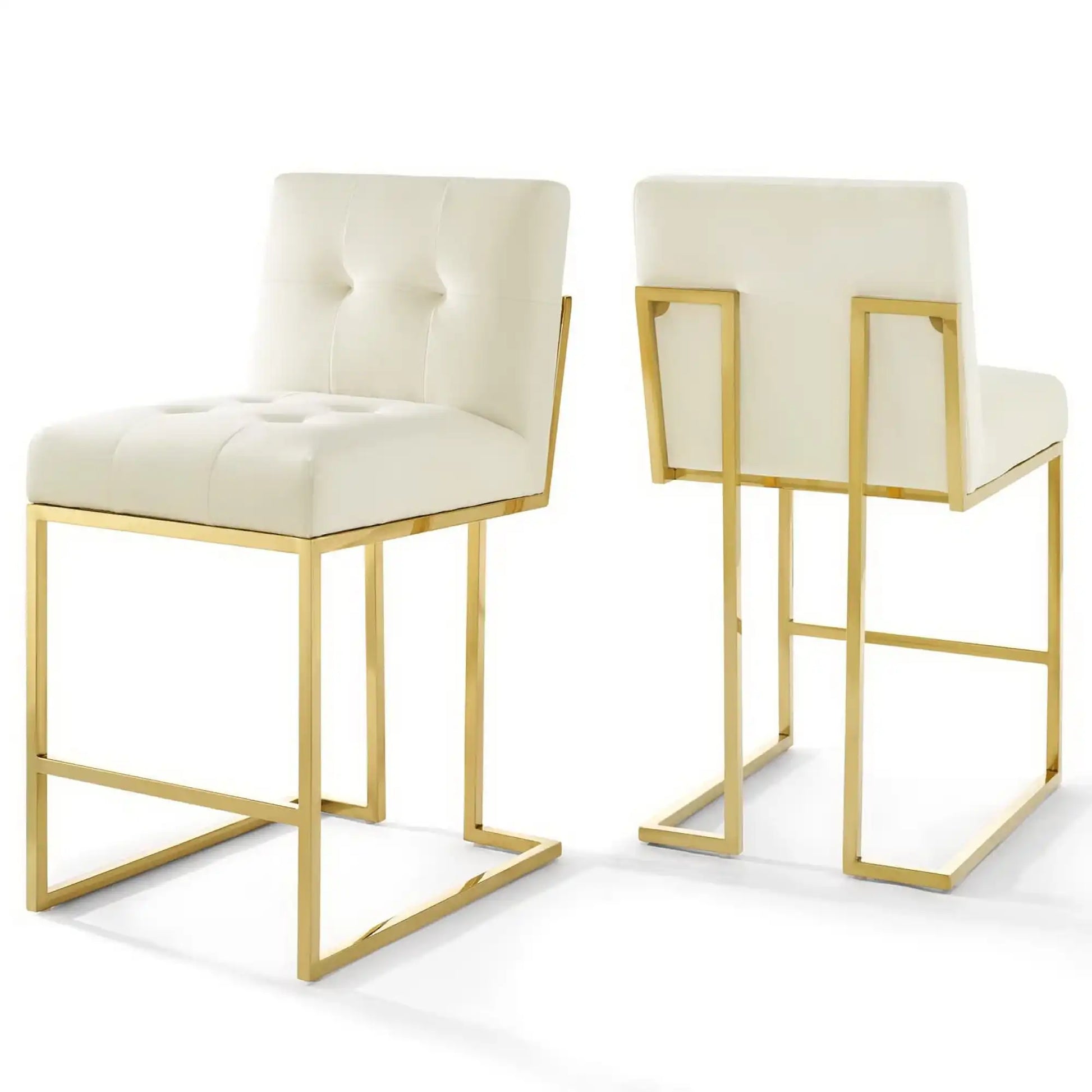 Privy Gold Stainless Steel Performance Velvet Counter Stool Set of 2 by Modway - Best Buy Furniture