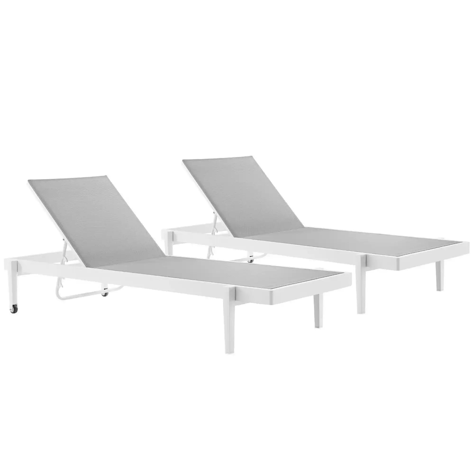 Charleston Outdoor Patio Aluminum Chaise Lounge Chair Set of 2 by Modway - Best Buy Furniture