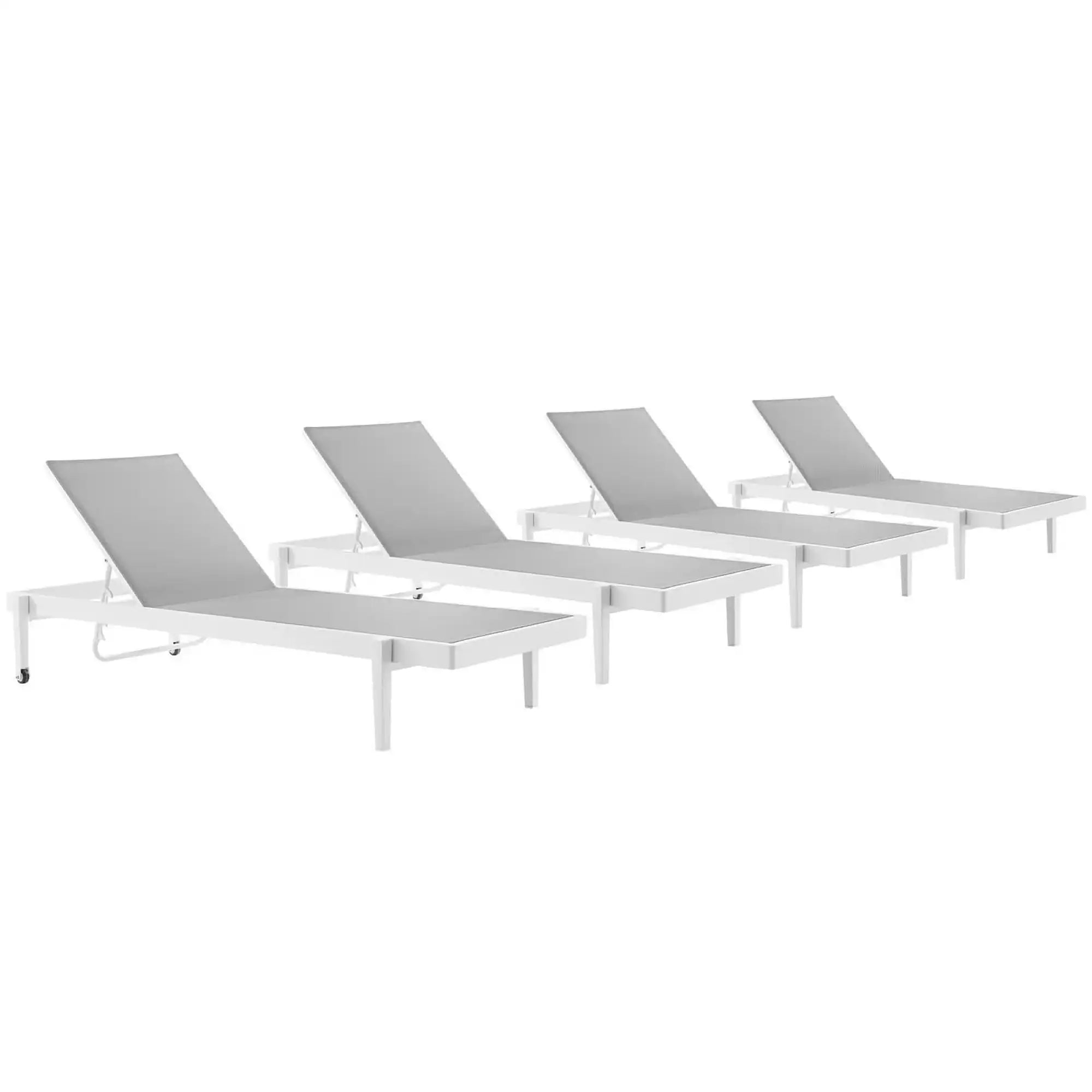 Charleston Outdoor Patio Aluminum Chaise Lounge Chair Set of 4 by Modway - Best Buy Furniture