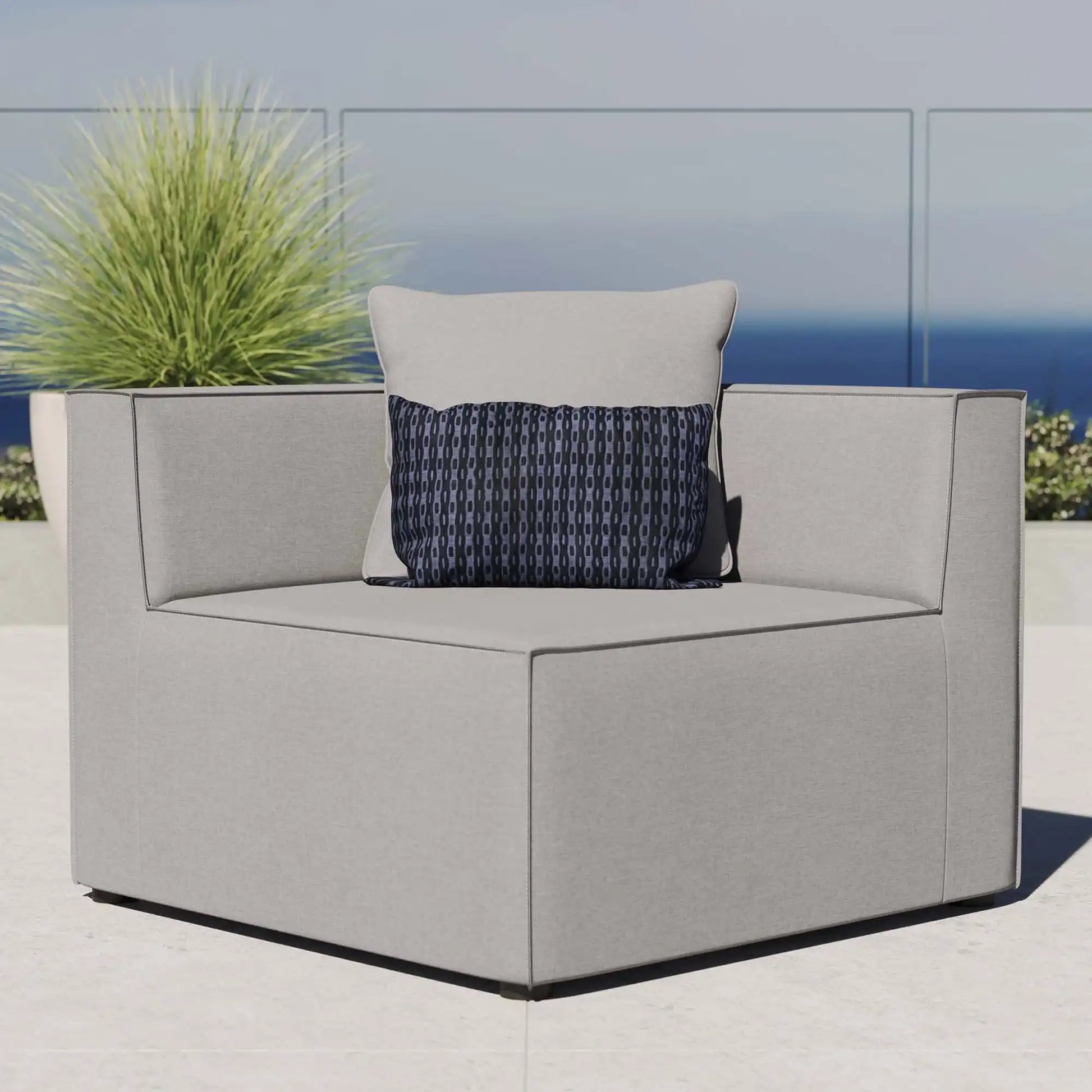 Saybrook Outdoor Patio Upholstered Sectional Sofa Corner Chair by Modway - Best Buy Furniture