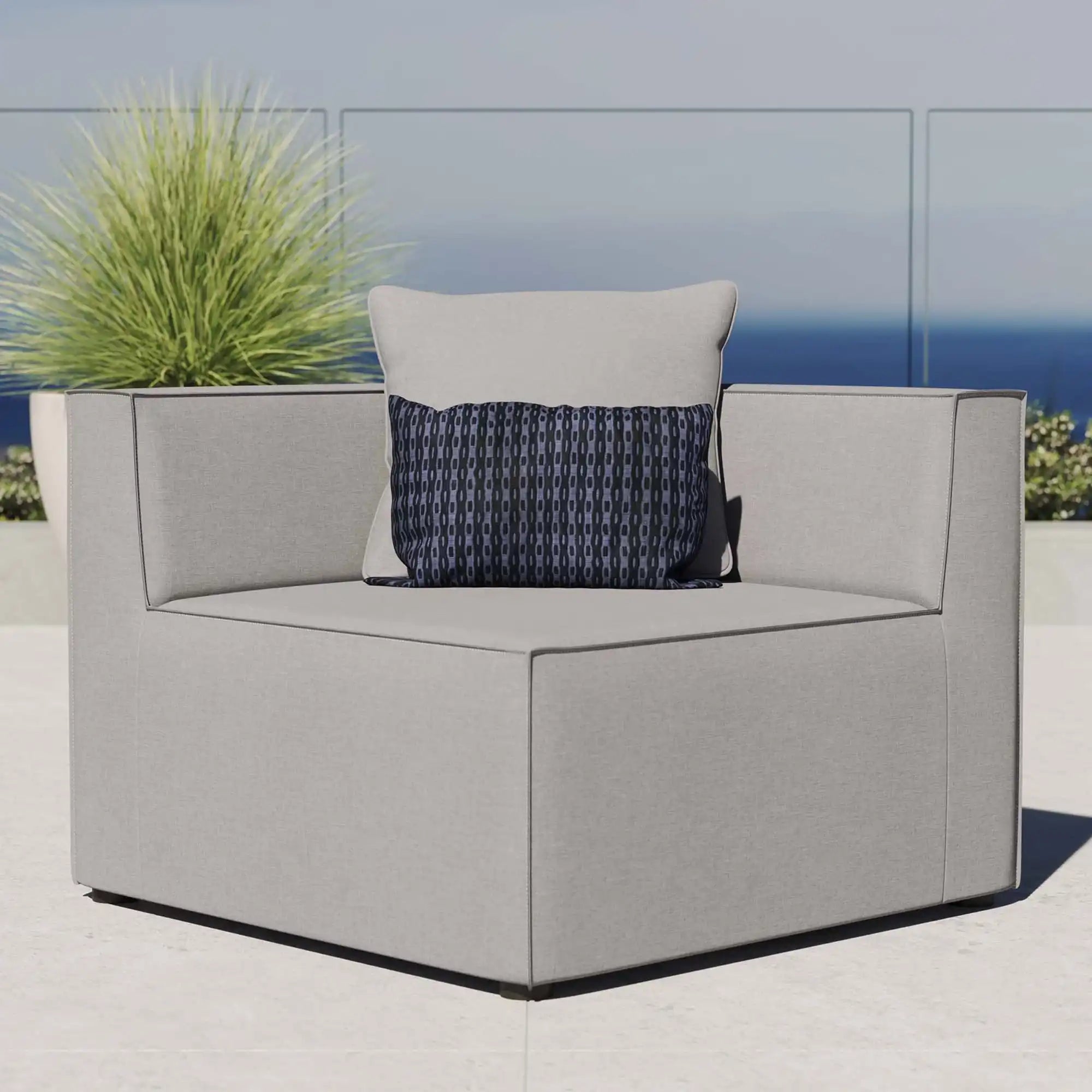 Saybrook Outdoor Patio Upholstered Sectional Sofa Corner Chair by Modway - Best Buy Furniture