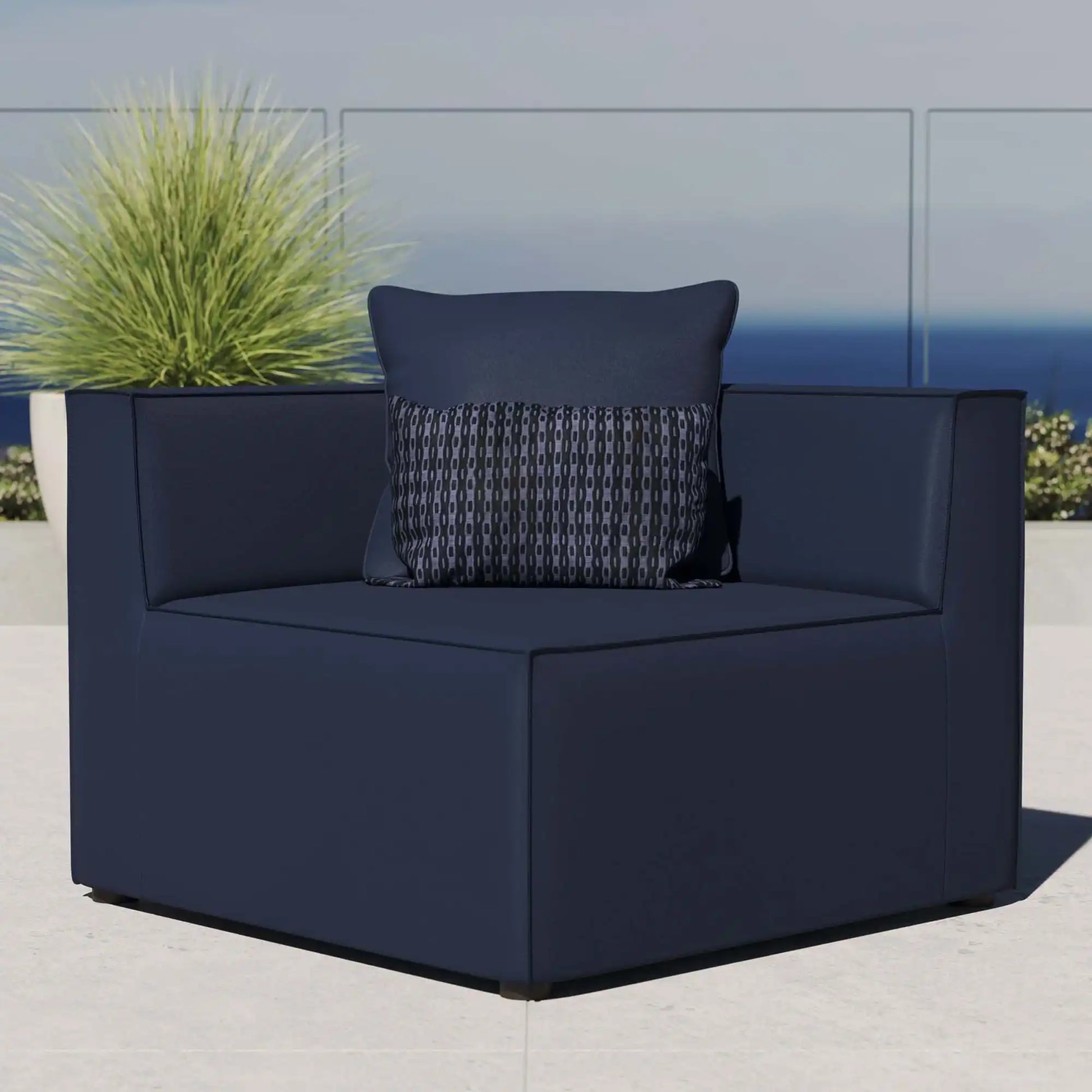 Saybrook Outdoor Patio Upholstered Sectional Sofa Corner Chair by Modway - Best Buy Furniture