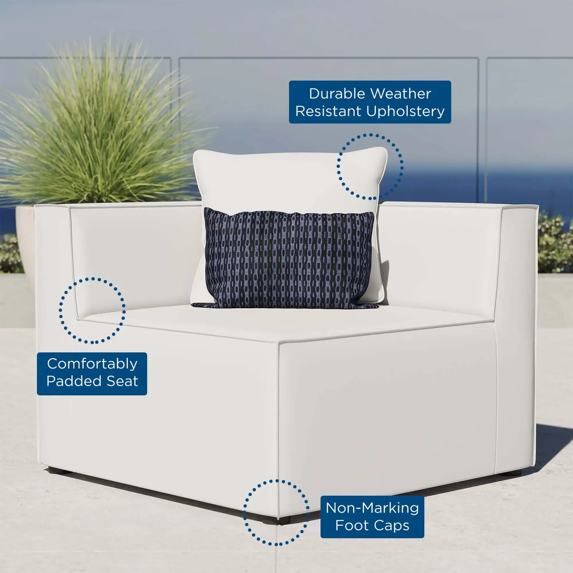 Saybrook Outdoor Patio Upholstered Sectional Sofa Corner Chair by Modway - Best Buy Furniture