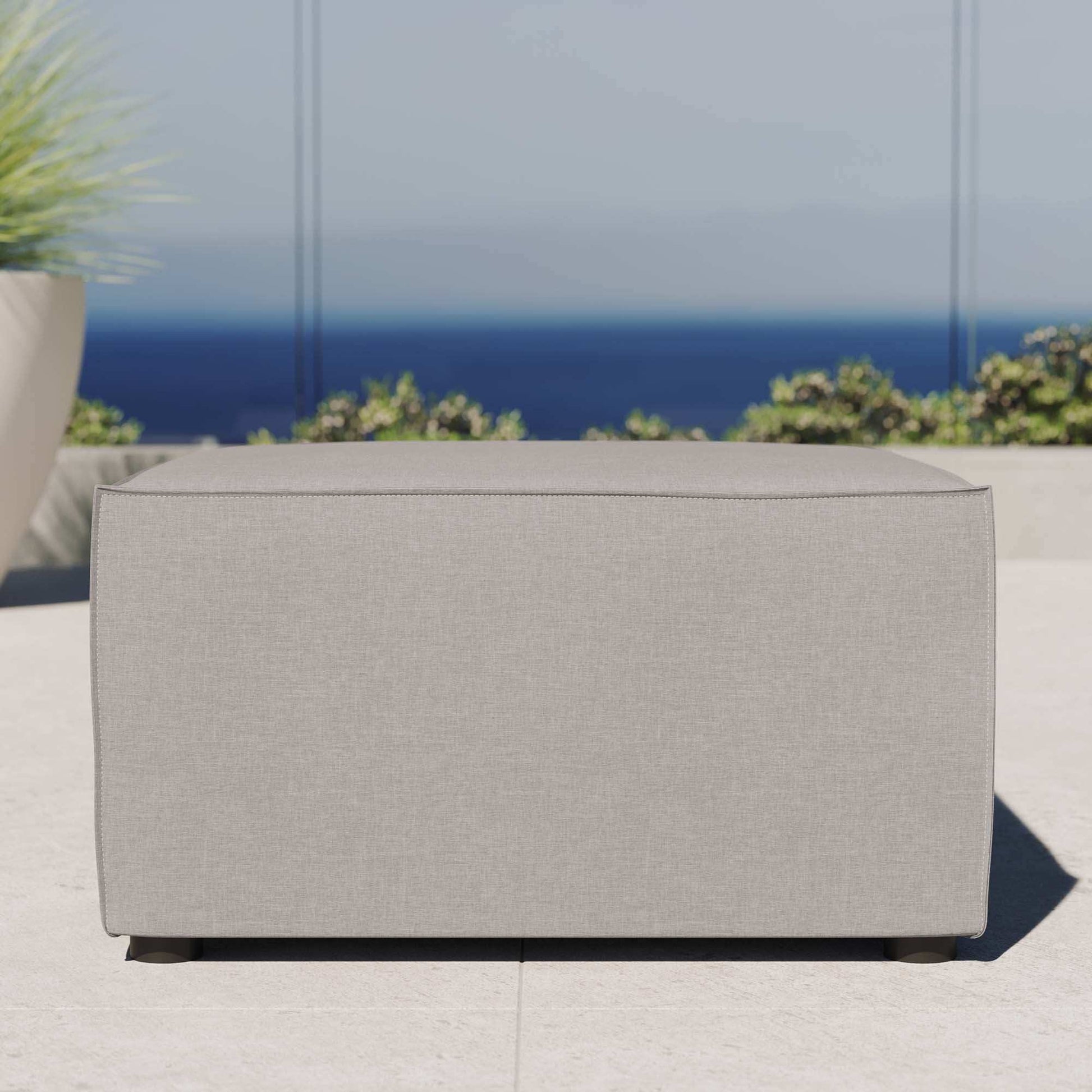 Saybrook Outdoor Patio Upholstered Sectional Sofa Ottoman by Modway - Best Buy Furniture