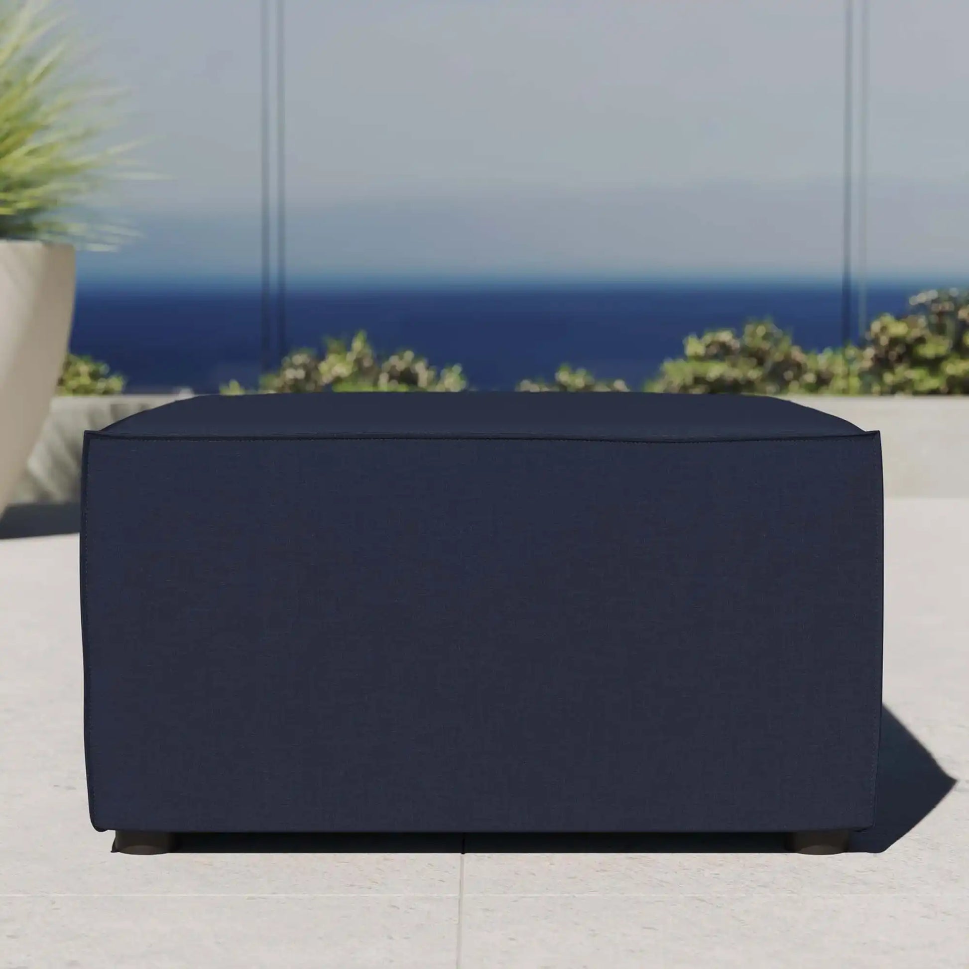 Saybrook Outdoor Patio Upholstered Sectional Sofa Ottoman by Modway - Best Buy Furniture