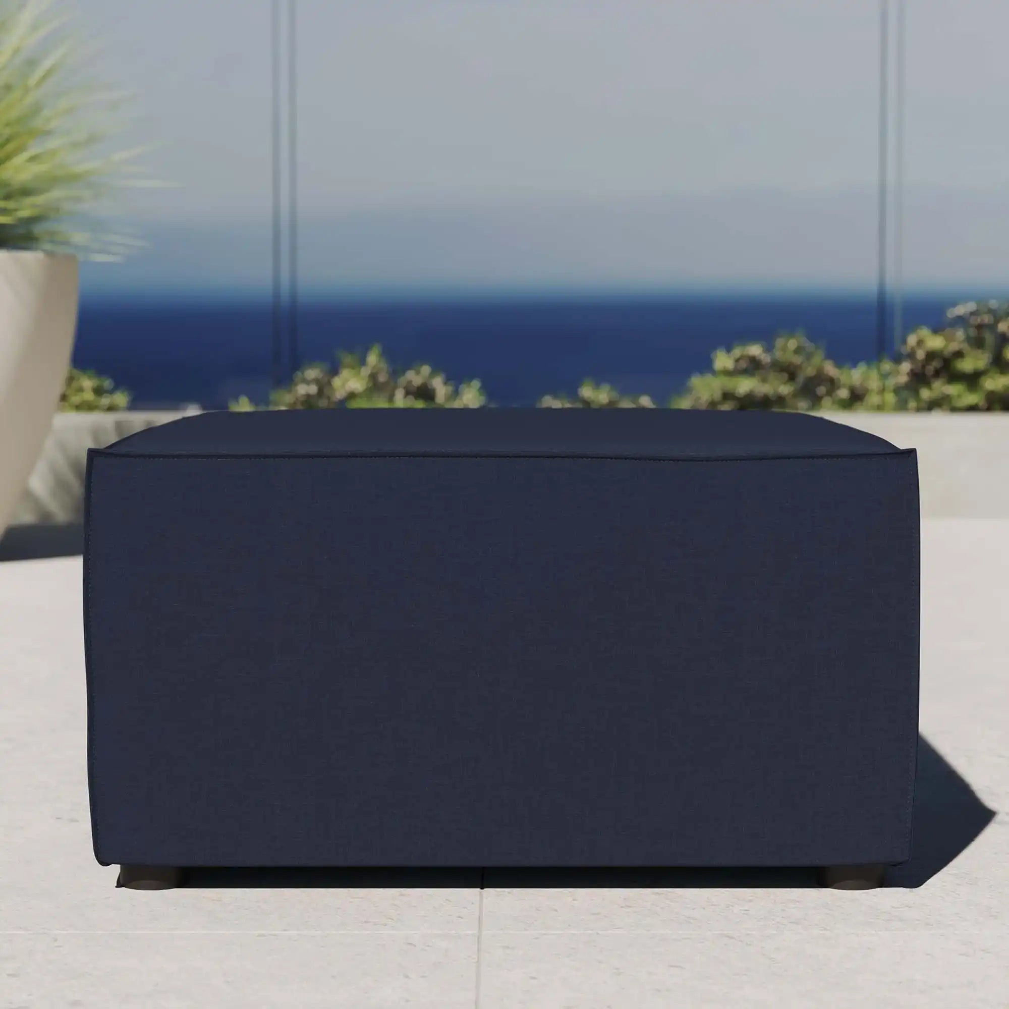 Saybrook Outdoor Patio Upholstered Sectional Sofa Ottoman by Modway - Best Buy Furniture
