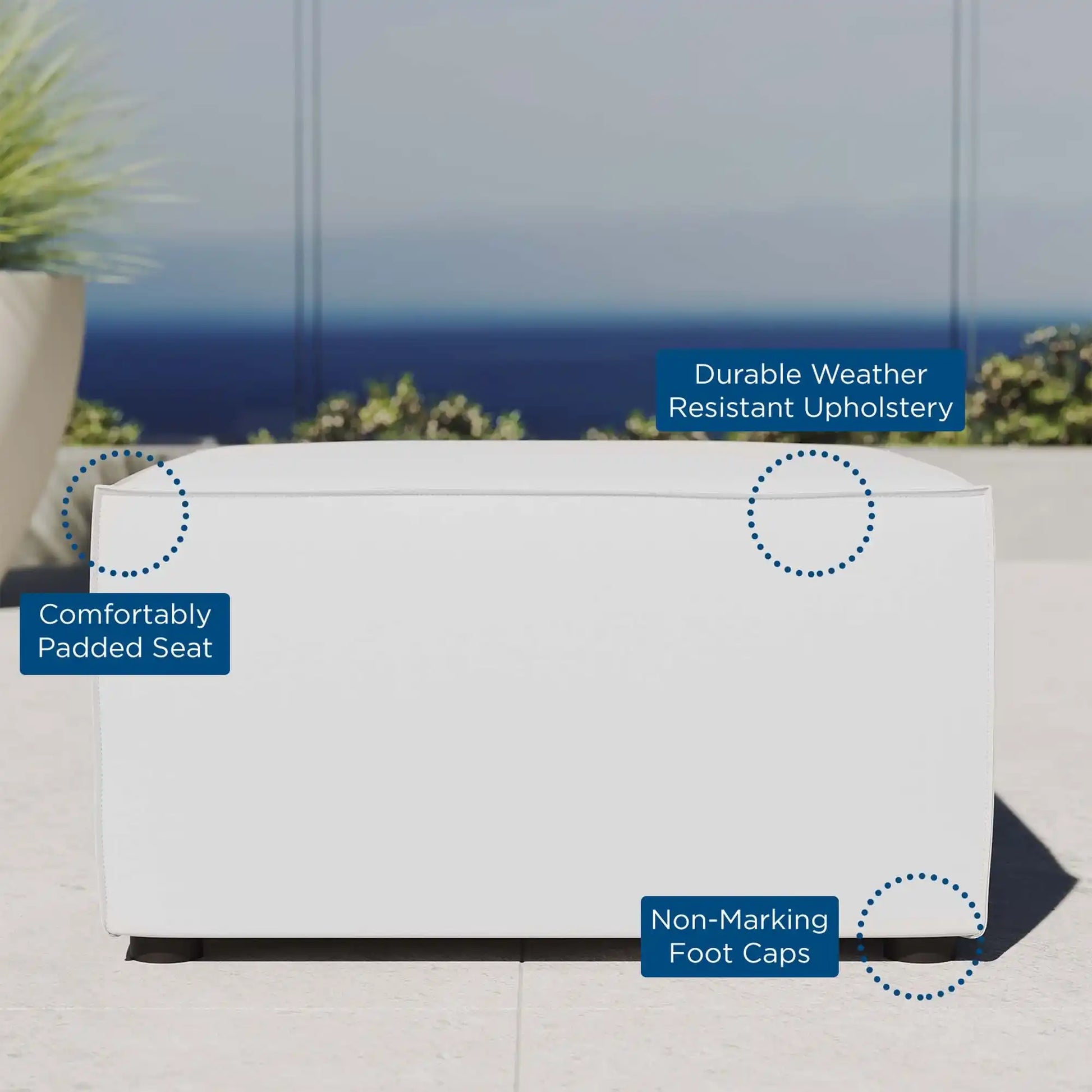 Saybrook Outdoor Patio Upholstered Sectional Sofa Ottoman by Modway - Best Buy Furniture