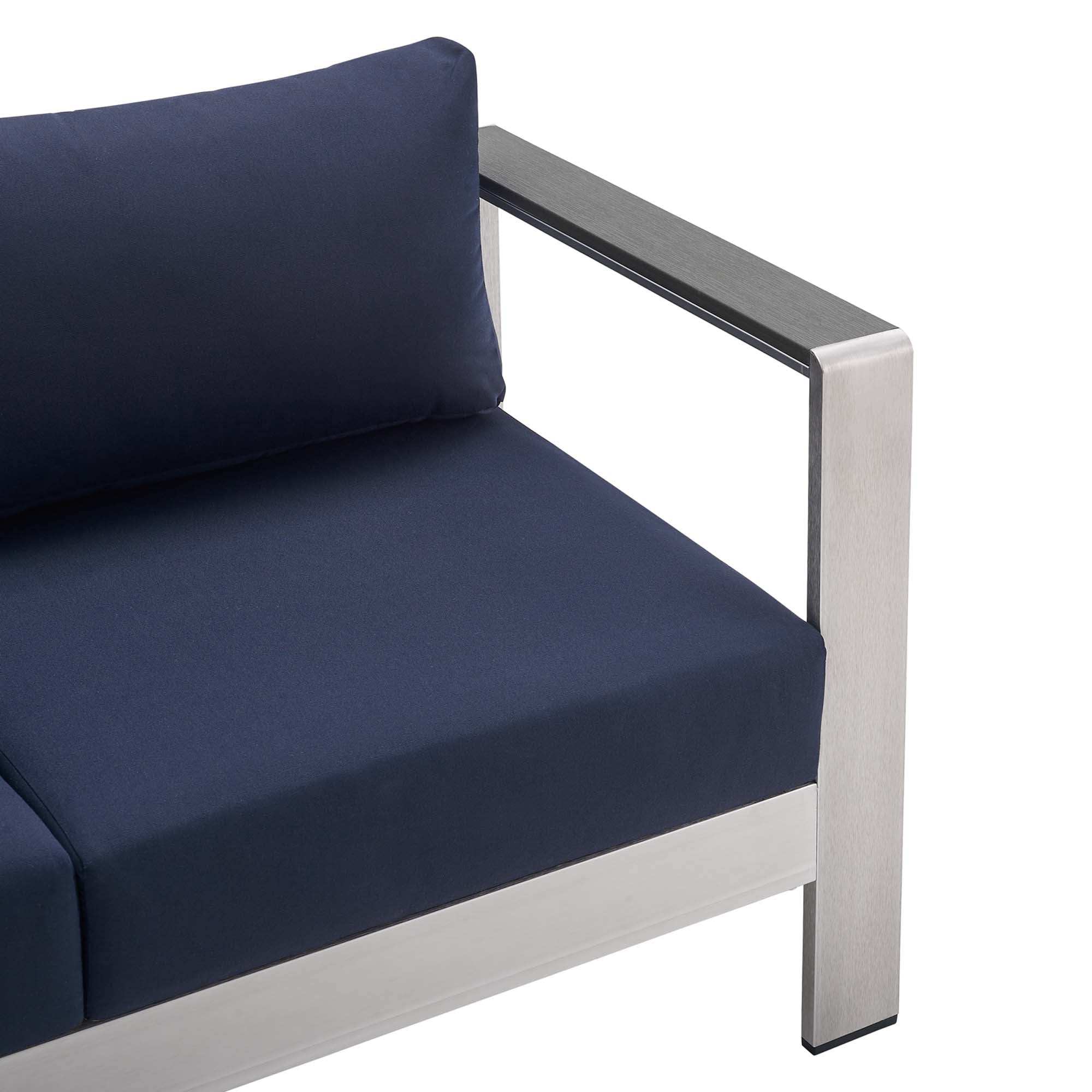 Shore Sunbrella� Fabric Aluminum Outdoor Patio Loveseat by Modway - Best Buy Furniture