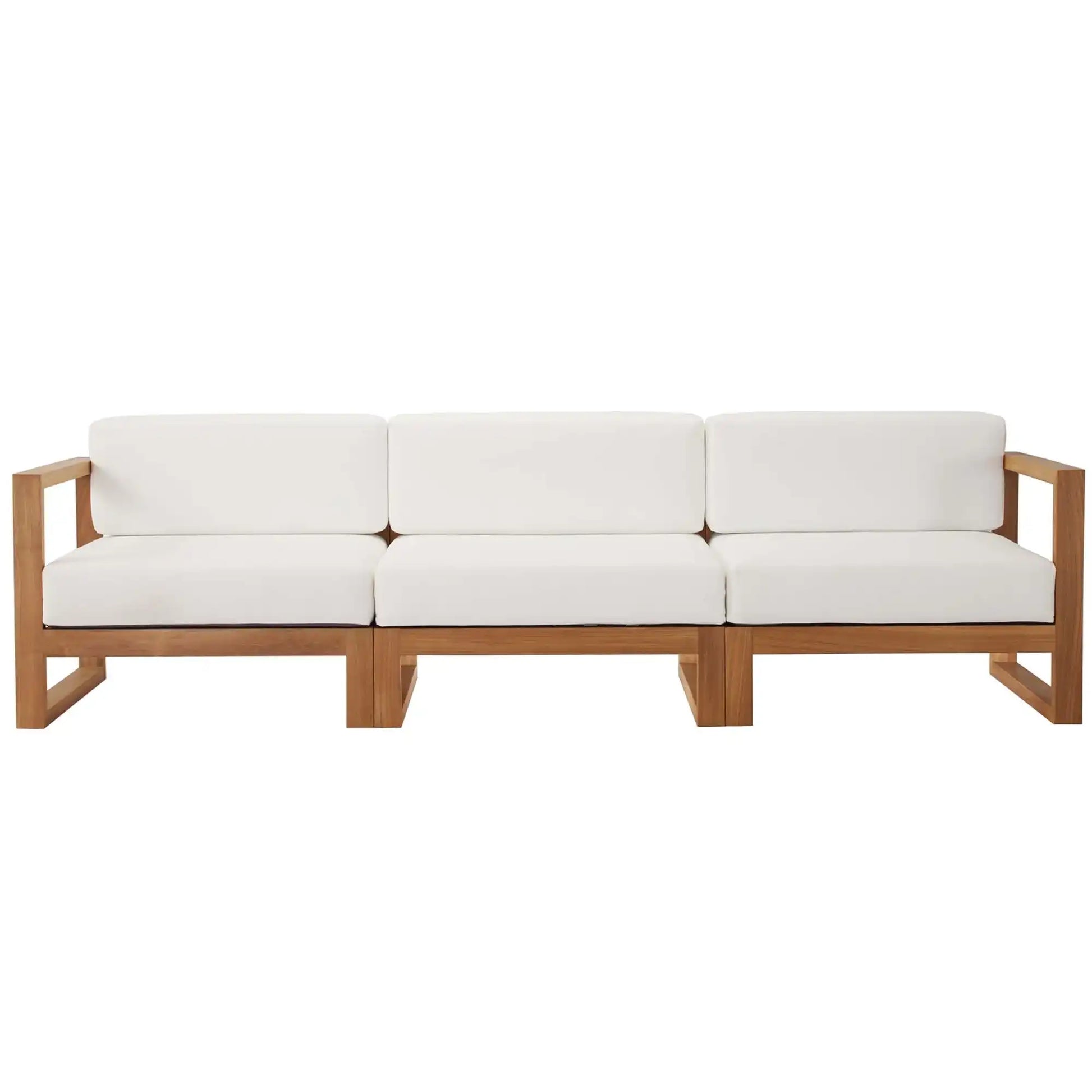 Upland 3-Piece Outdoor Patio Teak Wood Sectional Sofa Set by Modway - Best Buy Furniture