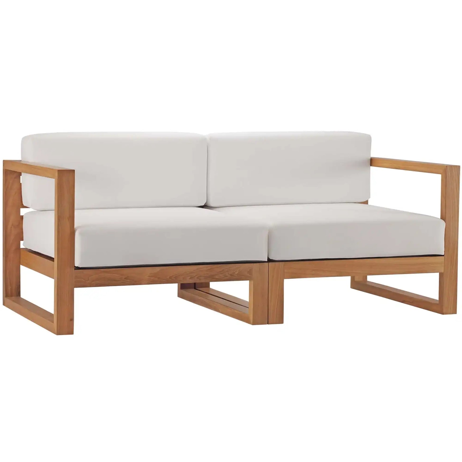 Upland 2-Piece Outdoor Patio Teak Wood Sectional Sofa Loveseat by Modway - Best Buy Furniture