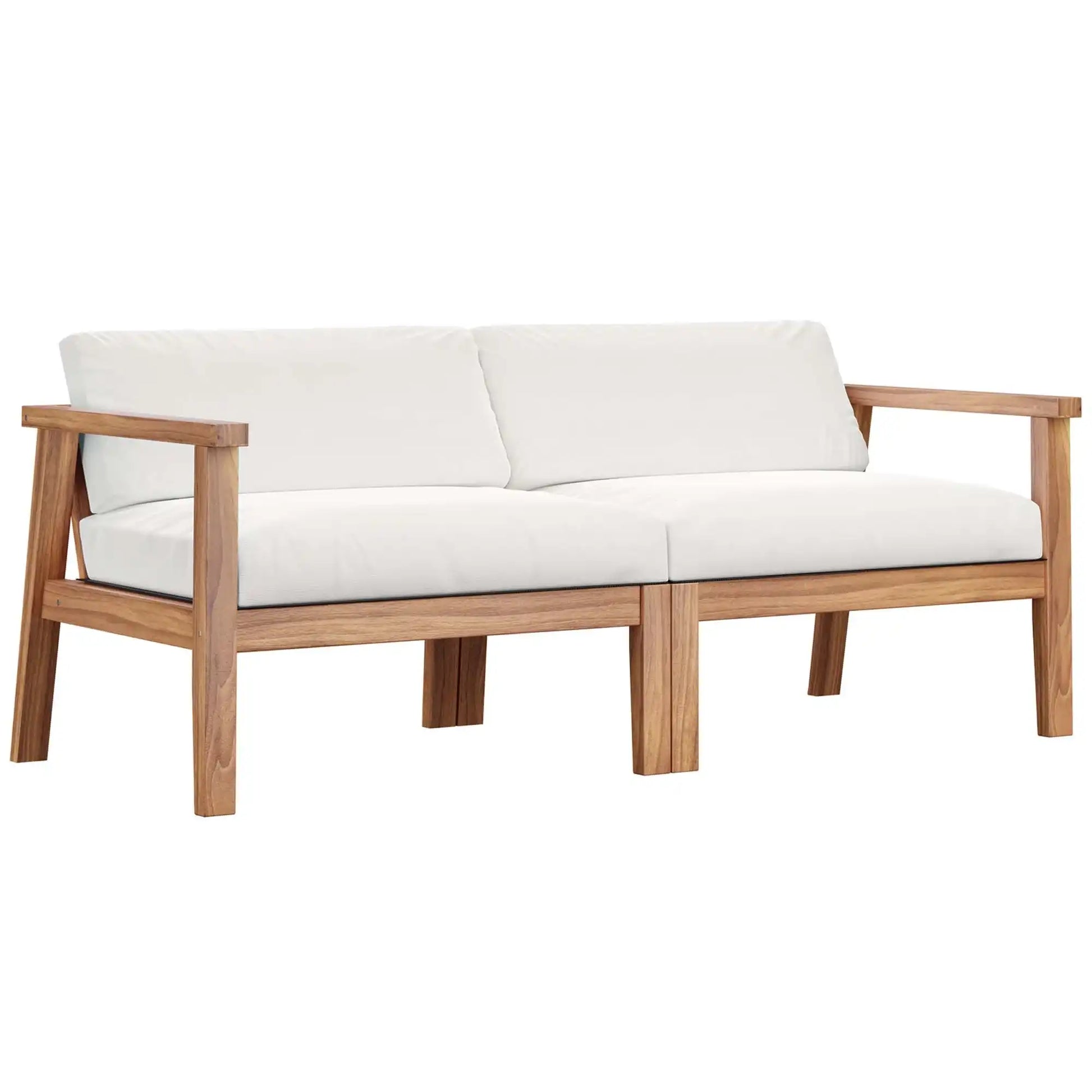 Bayport Outdoor Patio Teak Wood 2-Seater Loveseat by Modway - Best Buy Furniture
