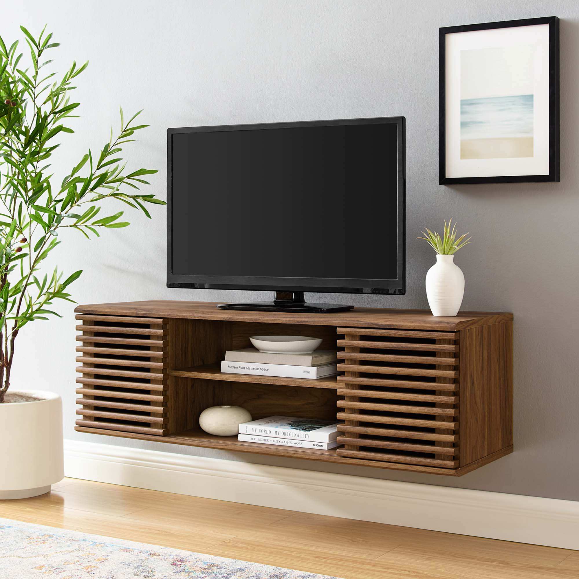 Render 46" Wall-Mount Media Console TV Stand by Modway - Best Buy Furniture