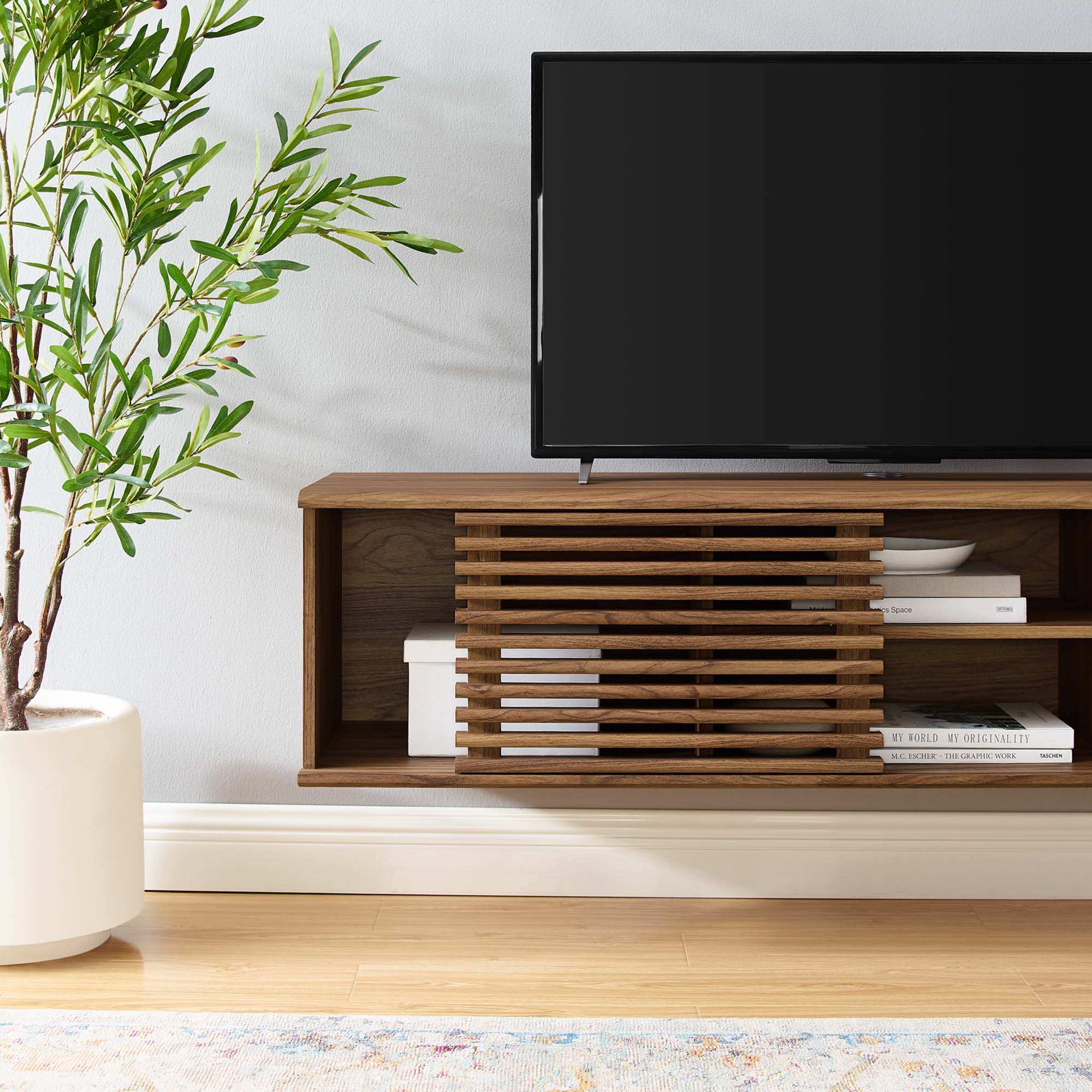 Render 60" Wall-Mount Media Console TV Stand by Modway - Best Buy Furniture