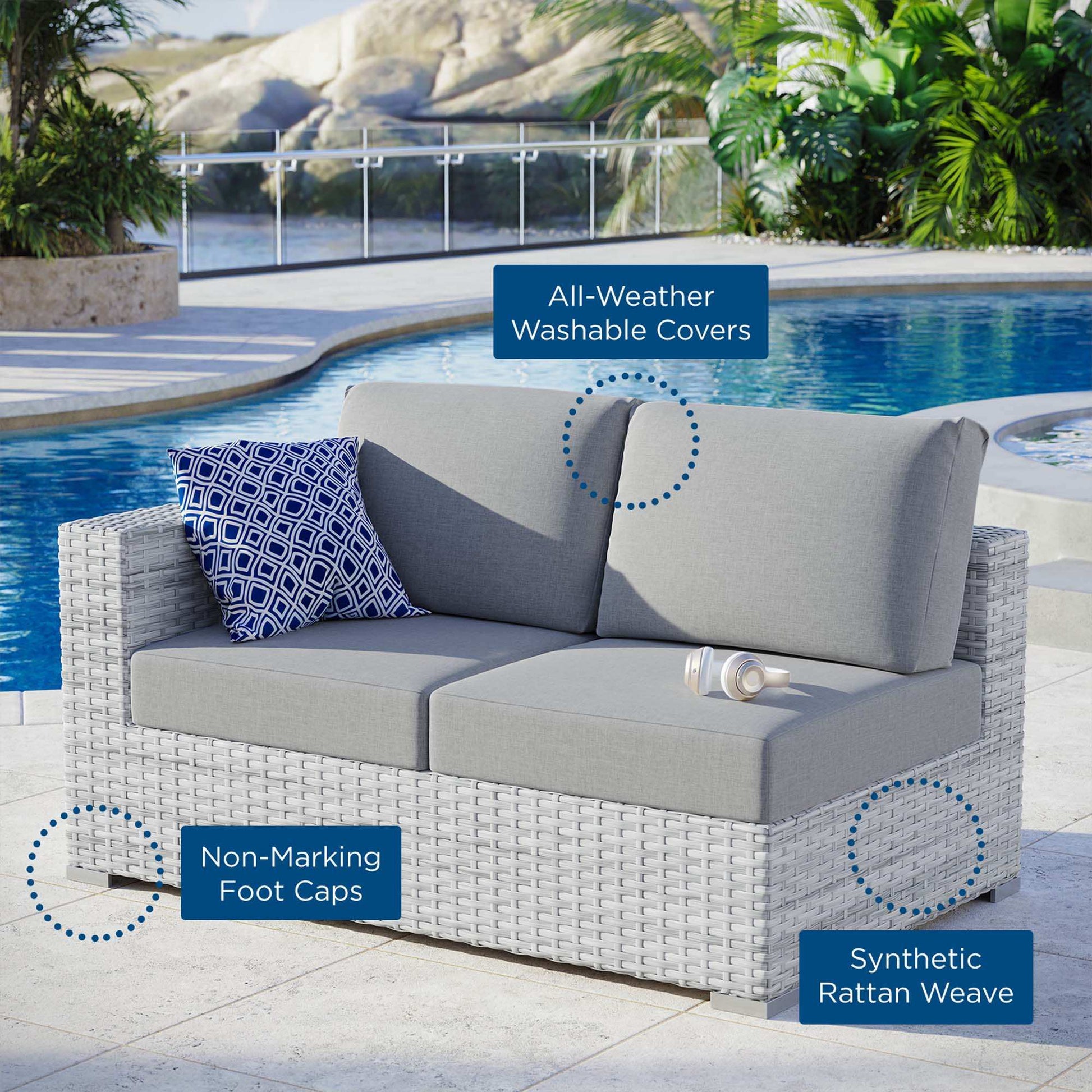Convene Outdoor Patio Left-Arm Loveseat by Modway - Best Buy Furniture