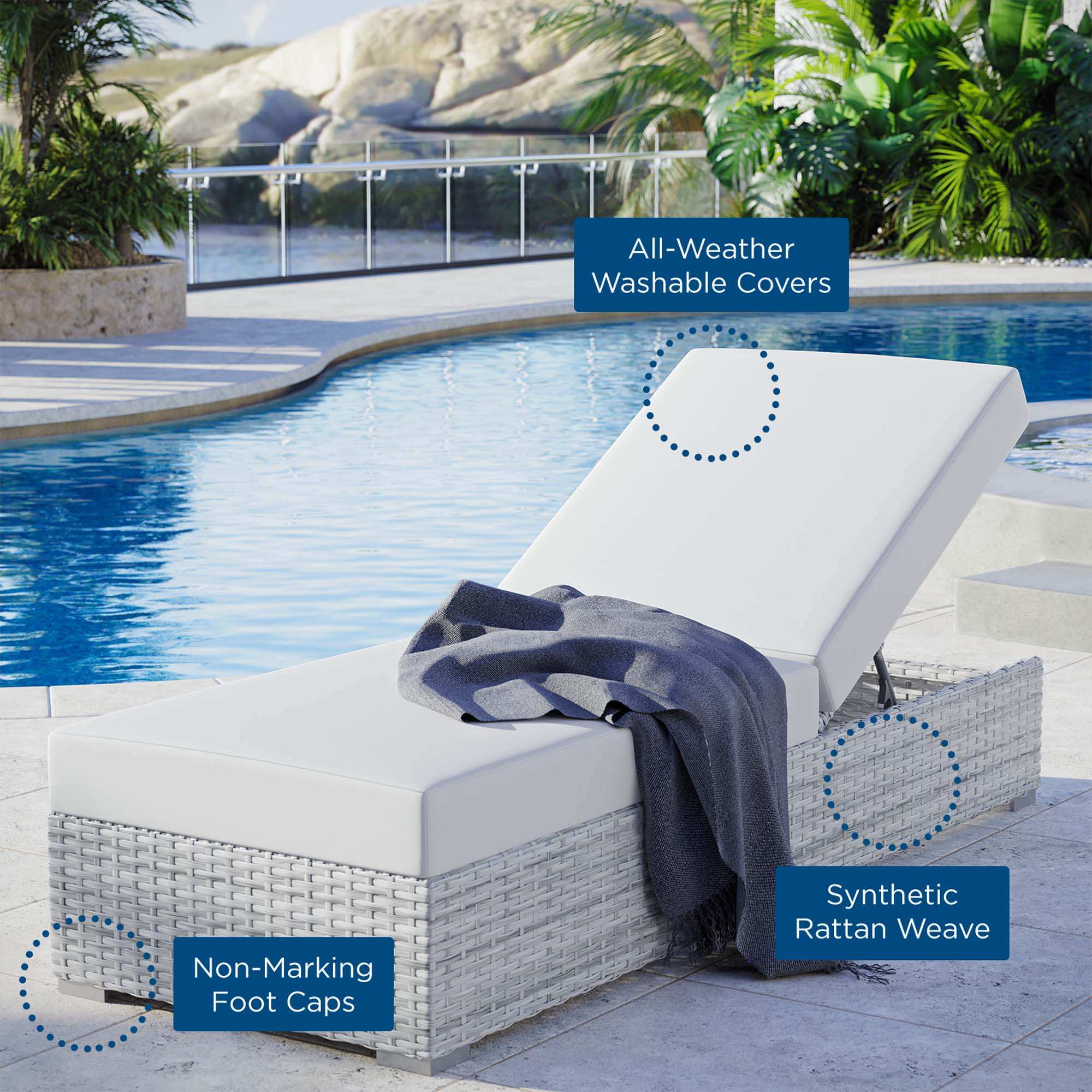 Convene Outdoor Patio Chaise by Modway - Best Buy Furniture