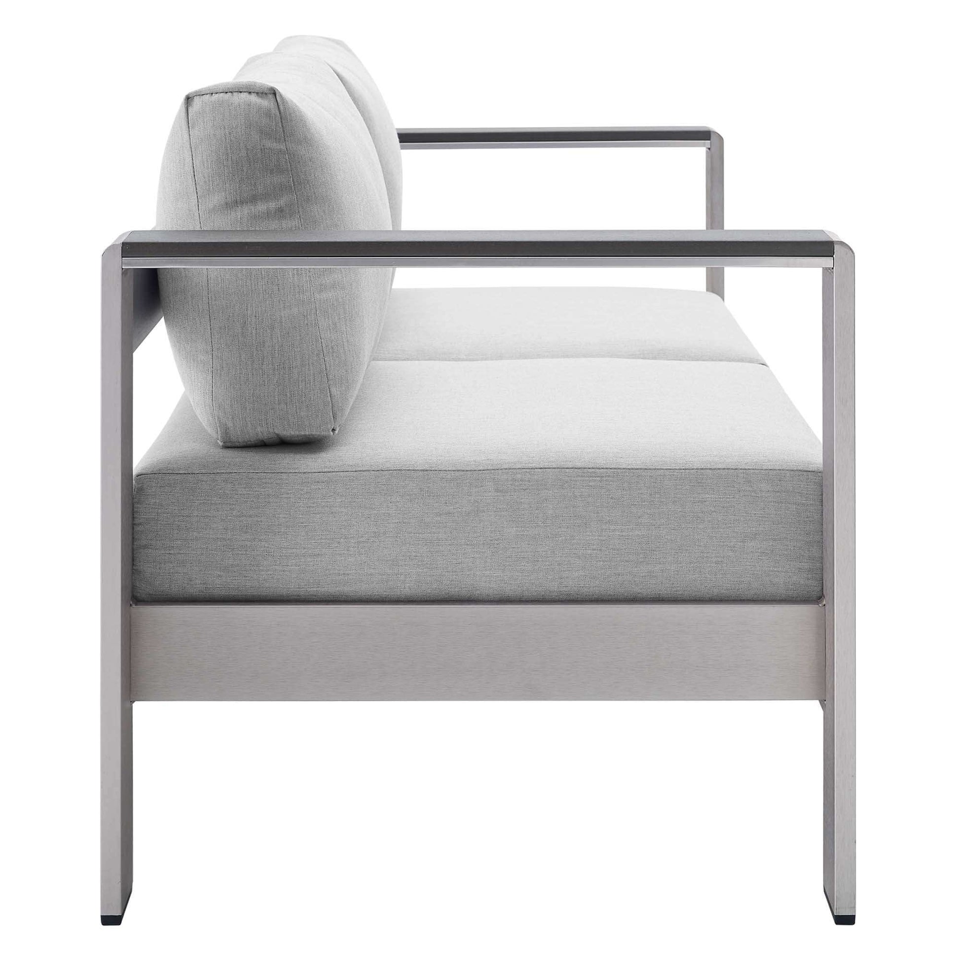 Shore 3 Piece Sunbrella� Fabric Outdoor Patio Aluminum Set by Modway - Best Buy Furniture