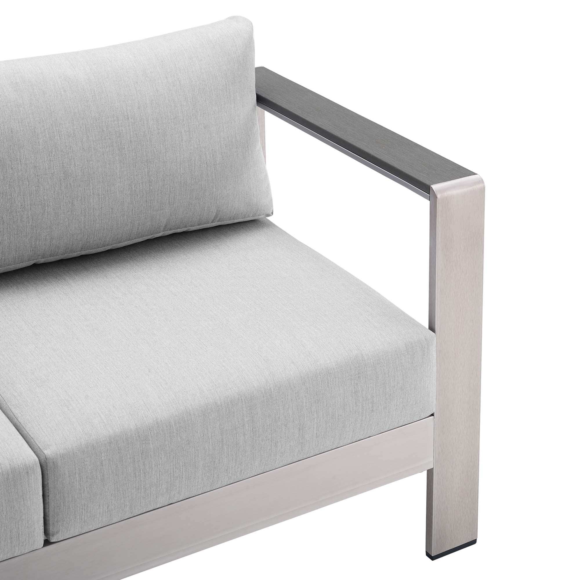 Shore 3 Piece Sunbrella� Fabric Outdoor Patio Aluminum Set by Modway - Best Buy Furniture